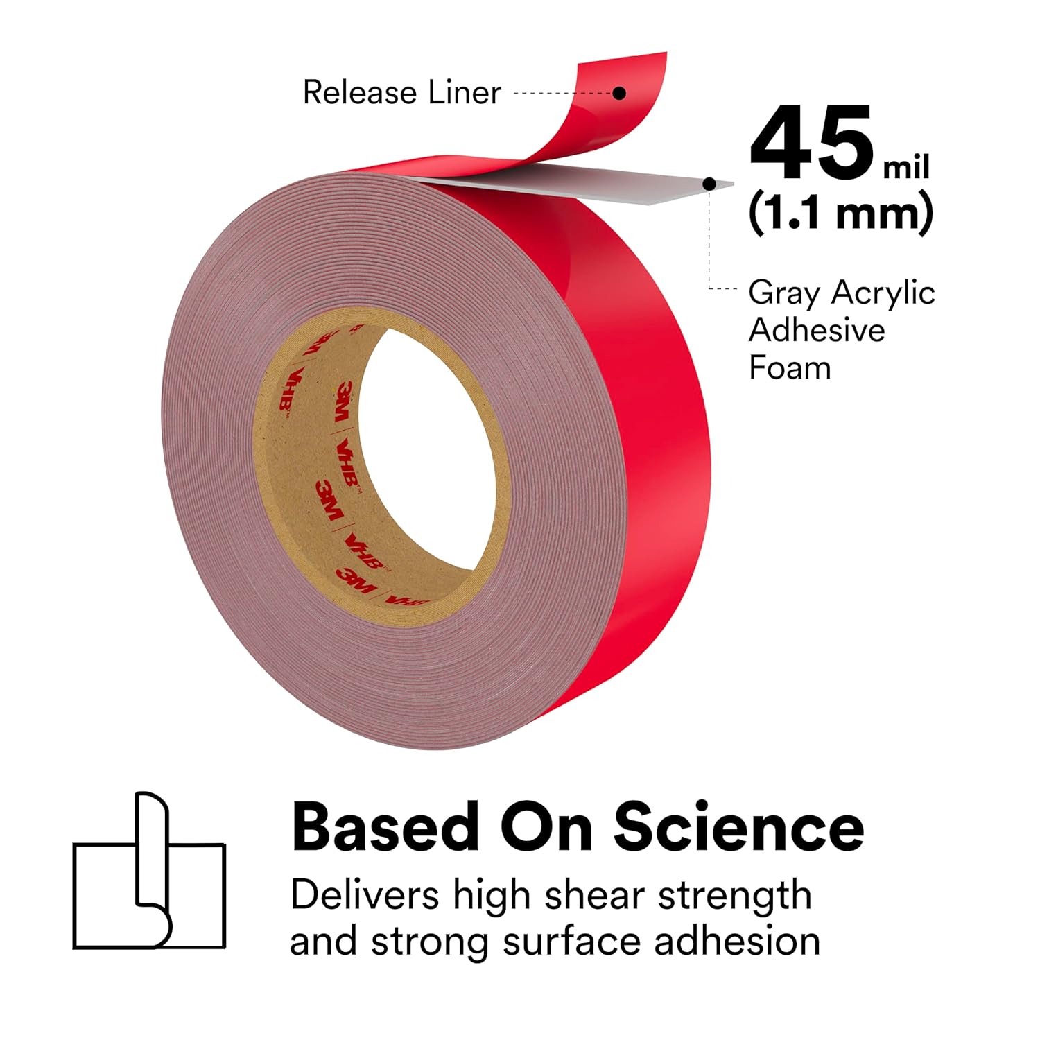 3M VHB Double Sided Tape 0.5 Inch x 15 Feet - Design and Build Quality