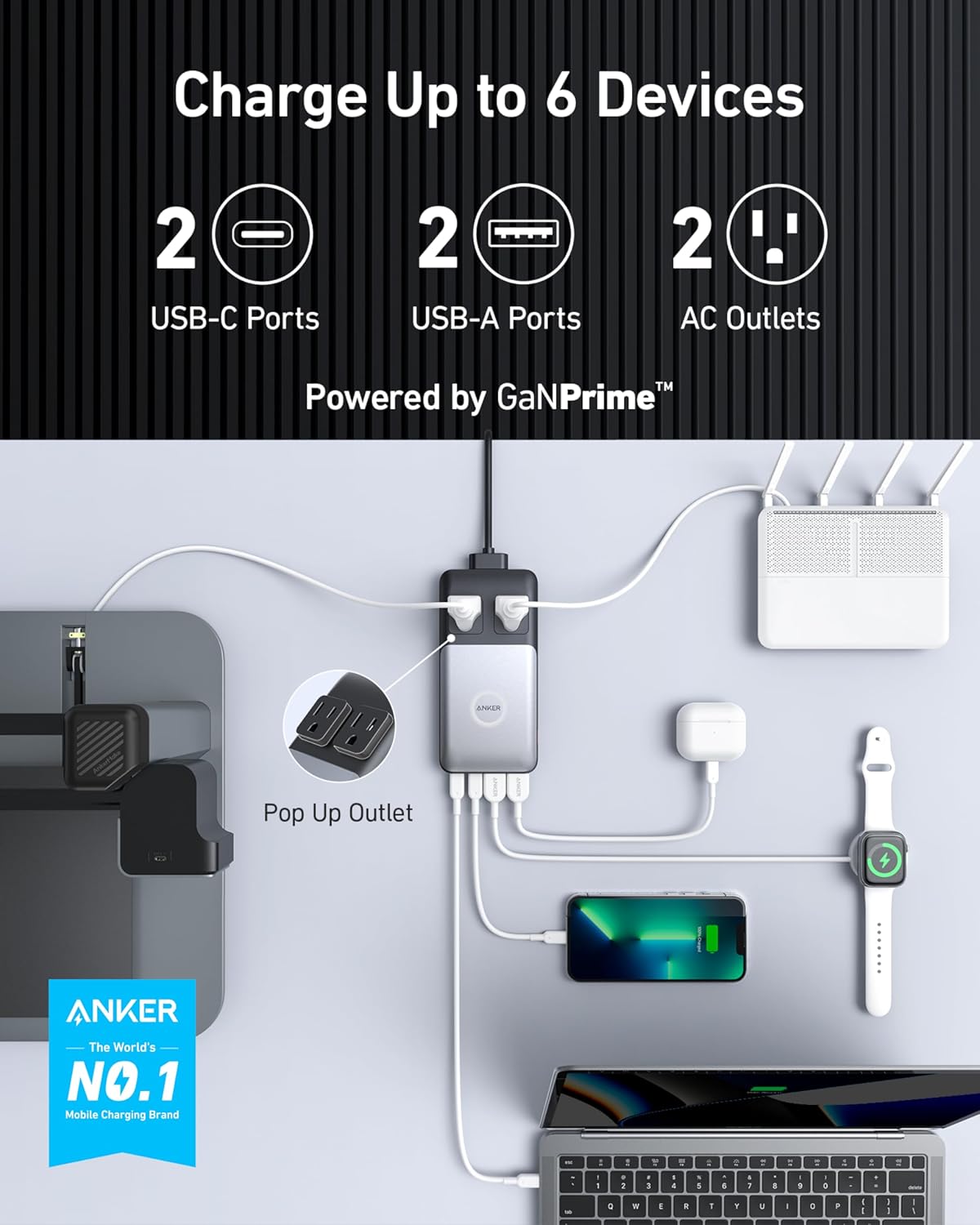 Anker 727 Charging Station GaNPrime 100W 6 Port - Key Specifications