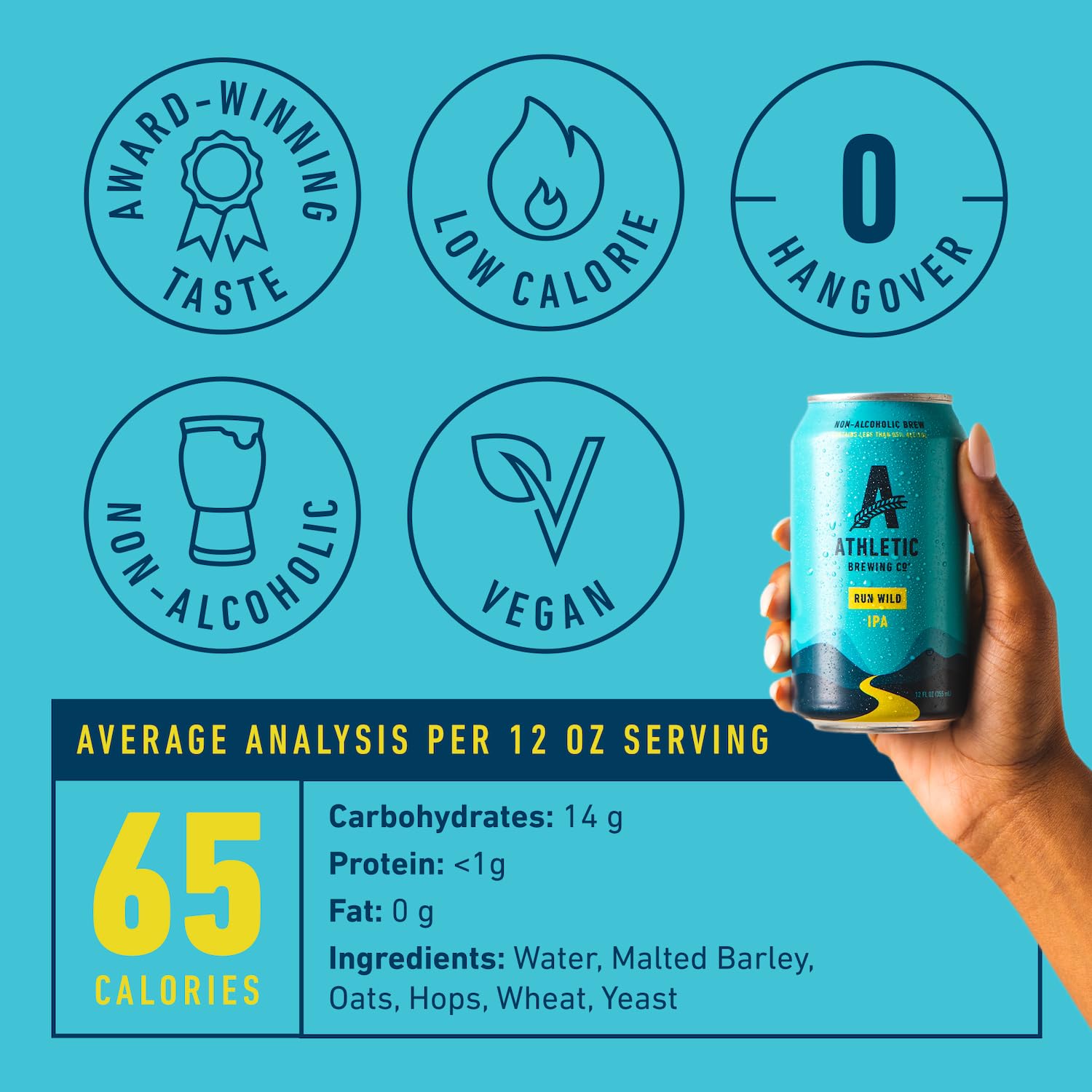 Athletic Brewing Run Wild Non-Alcoholic IPA 12oz 6 Pack - Design and Build Quality