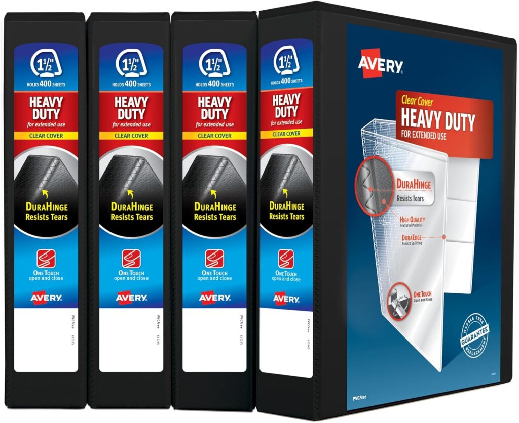 Avery Heavy-Duty View Binder 1.5 Inch One Touch 4 Pack Review: Best Office Products Pick Under $40? - Product Image