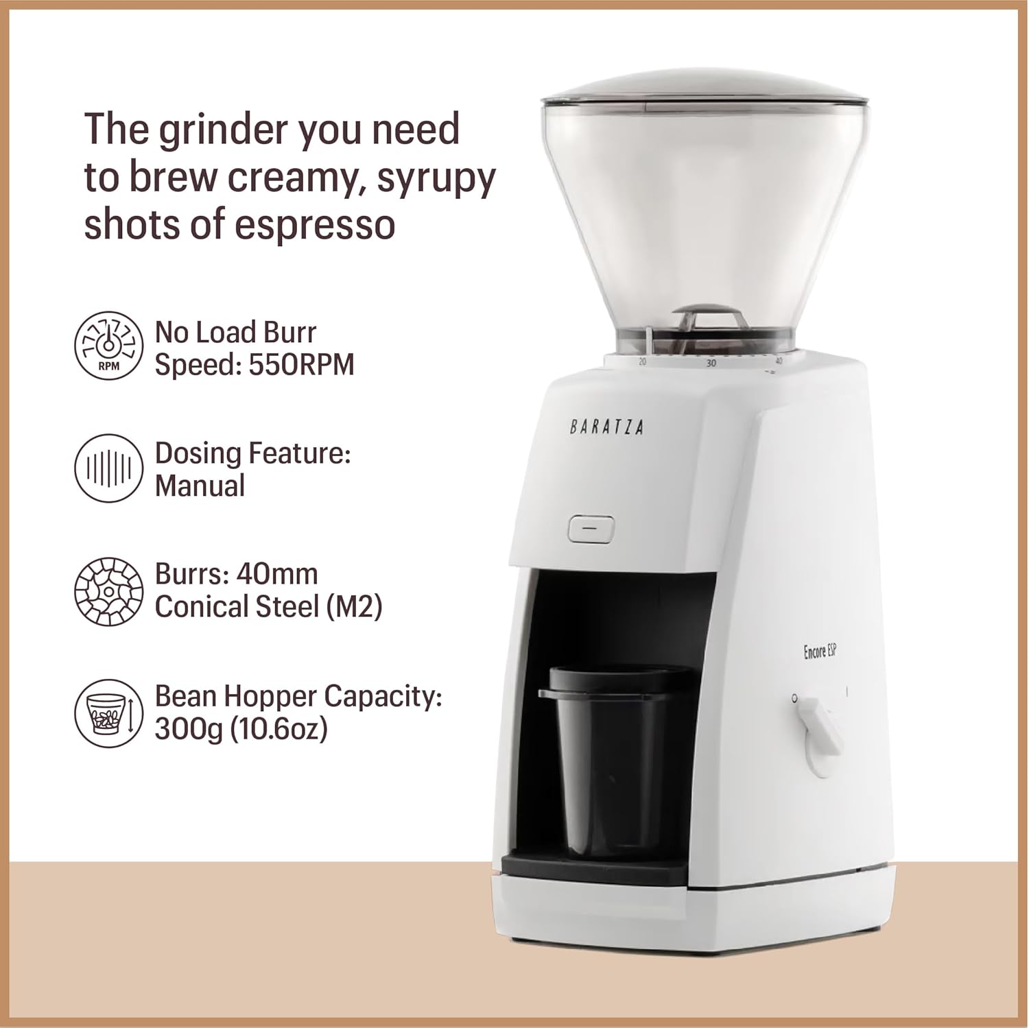 Baratza Encore ESP Coffee Grinder - Key Specifications