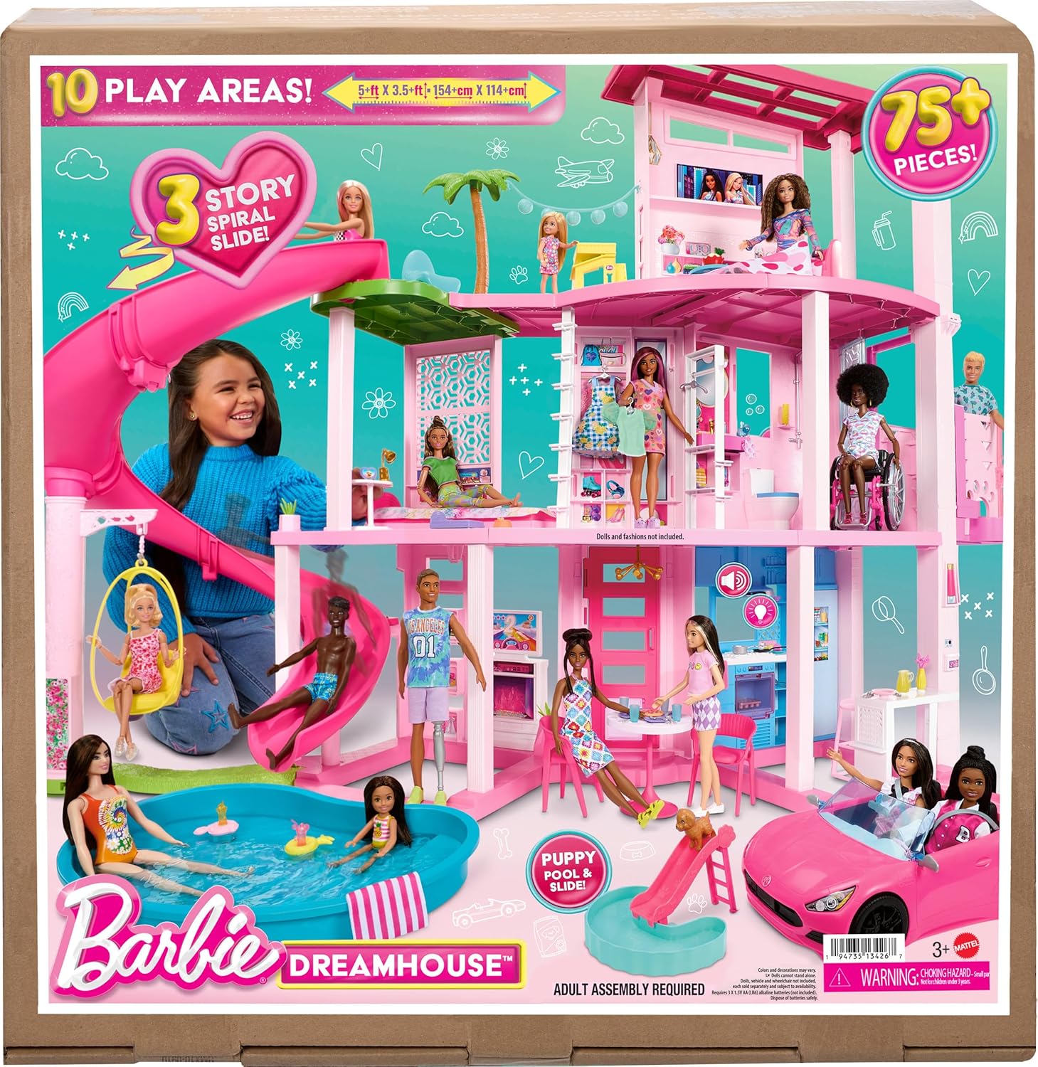 Barbie Dreamhouse 2023 3-Story Dollhouse 75+ Pieces - How It Compares