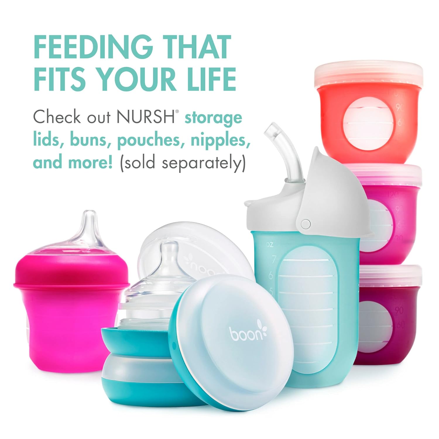 Boon Nursh Reusable Silicone Bottles 8oz 3 Pack - How It Compares