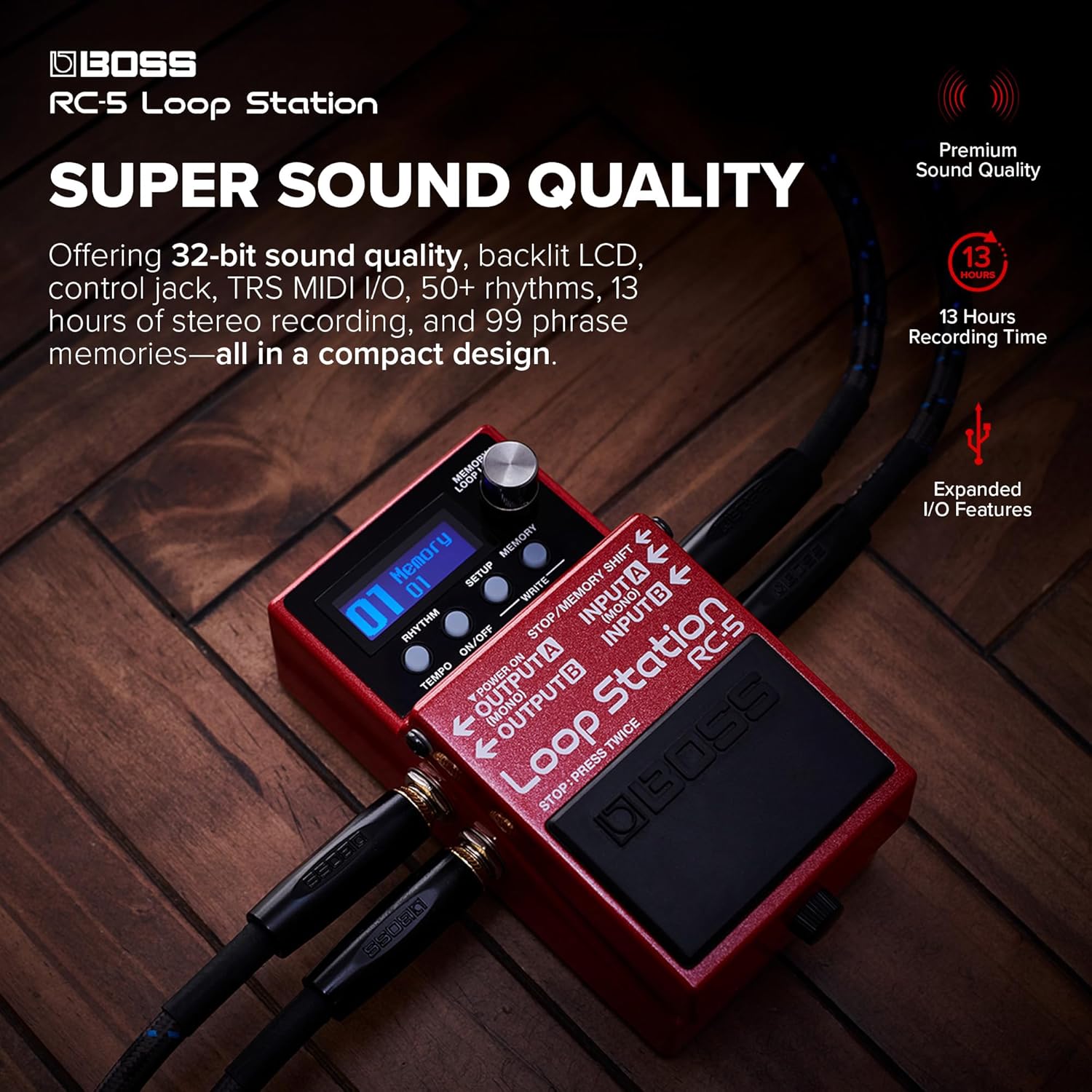 Boss RC-5 Loop Station Pedal - Key Specifications