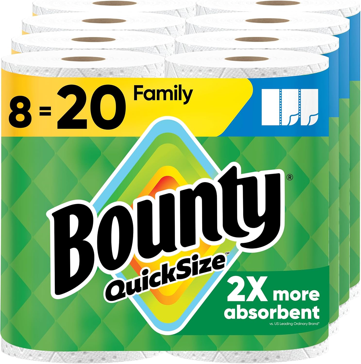Bounty Quick-Size Paper Towels White 8 Family Rolls Review