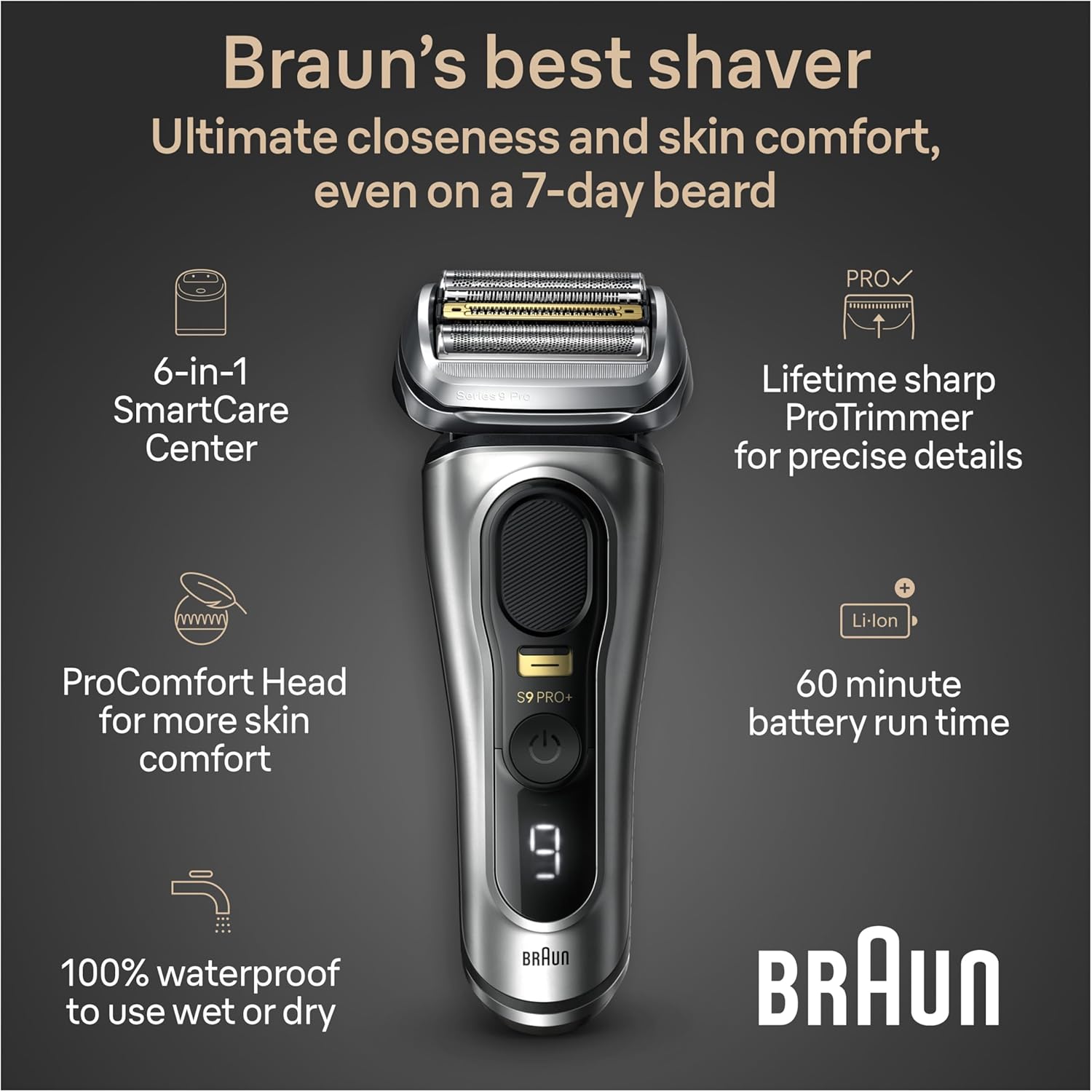 Braun Series 9 Pro Plus 9597cc Electric Shaver - Design and Build Quality