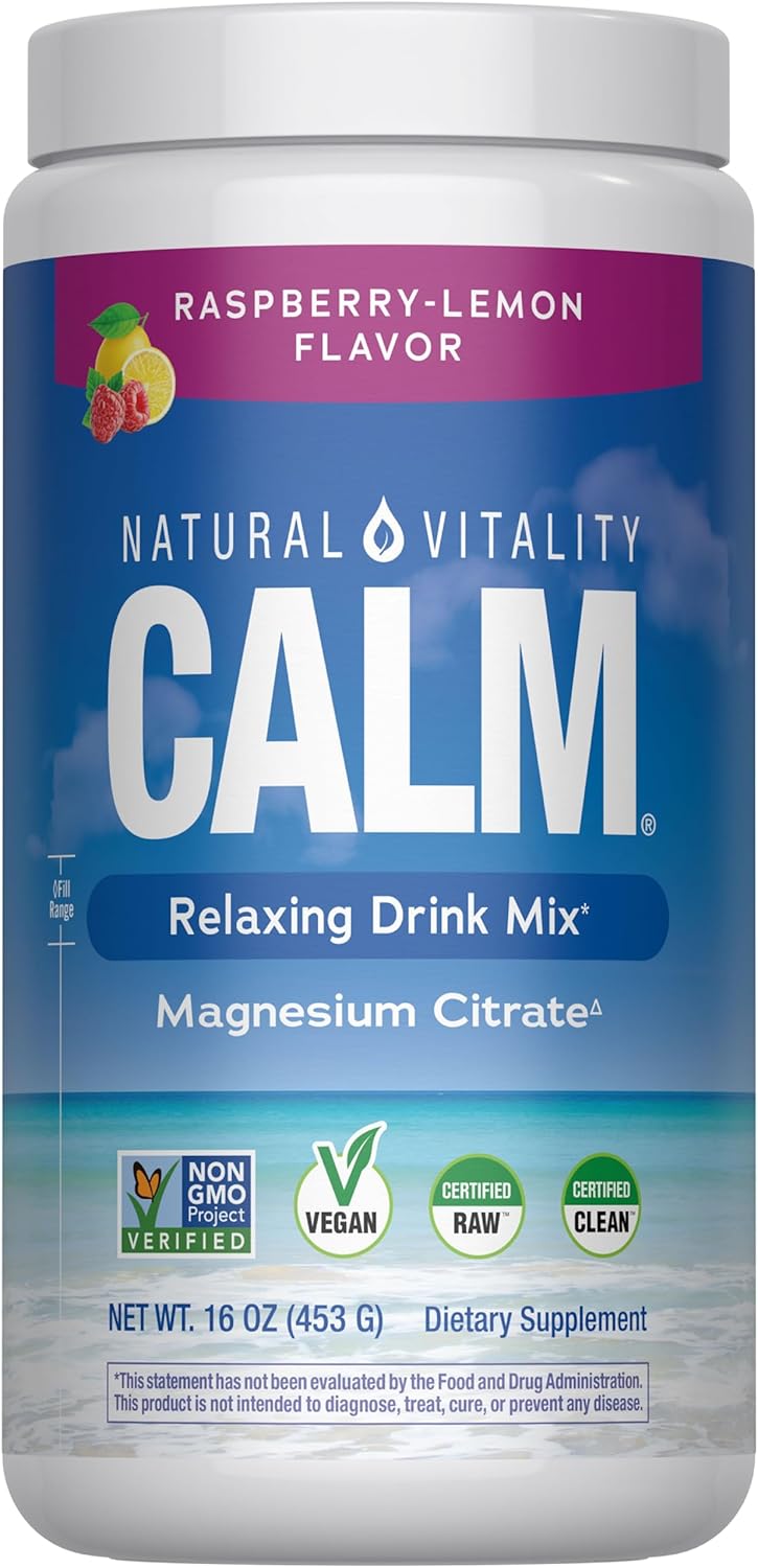 Calm Magnesium Supplement Drink Mix Raspberry Lemon 16oz Review