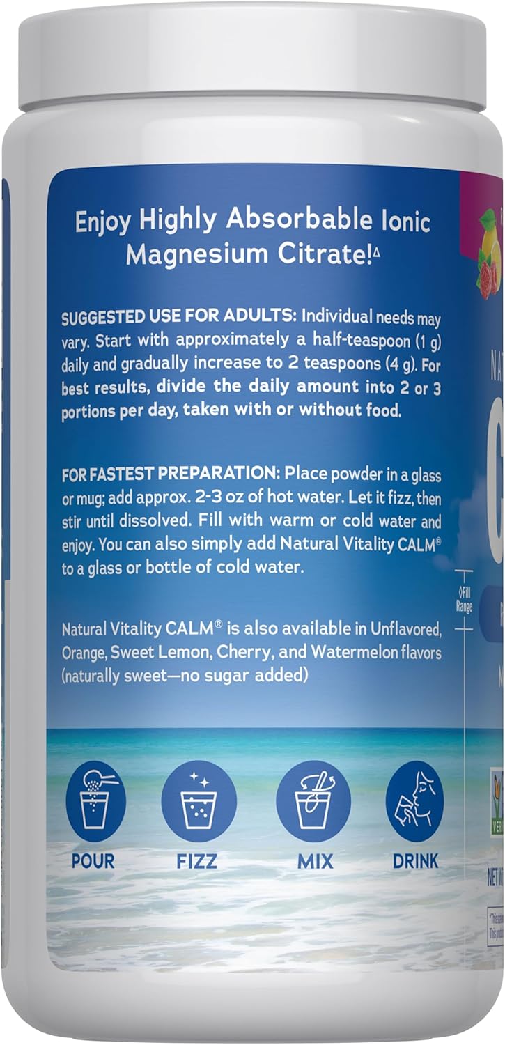 Calm Magnesium Supplement Drink Mix Raspberry Lemon 16oz - Design and Build Quality