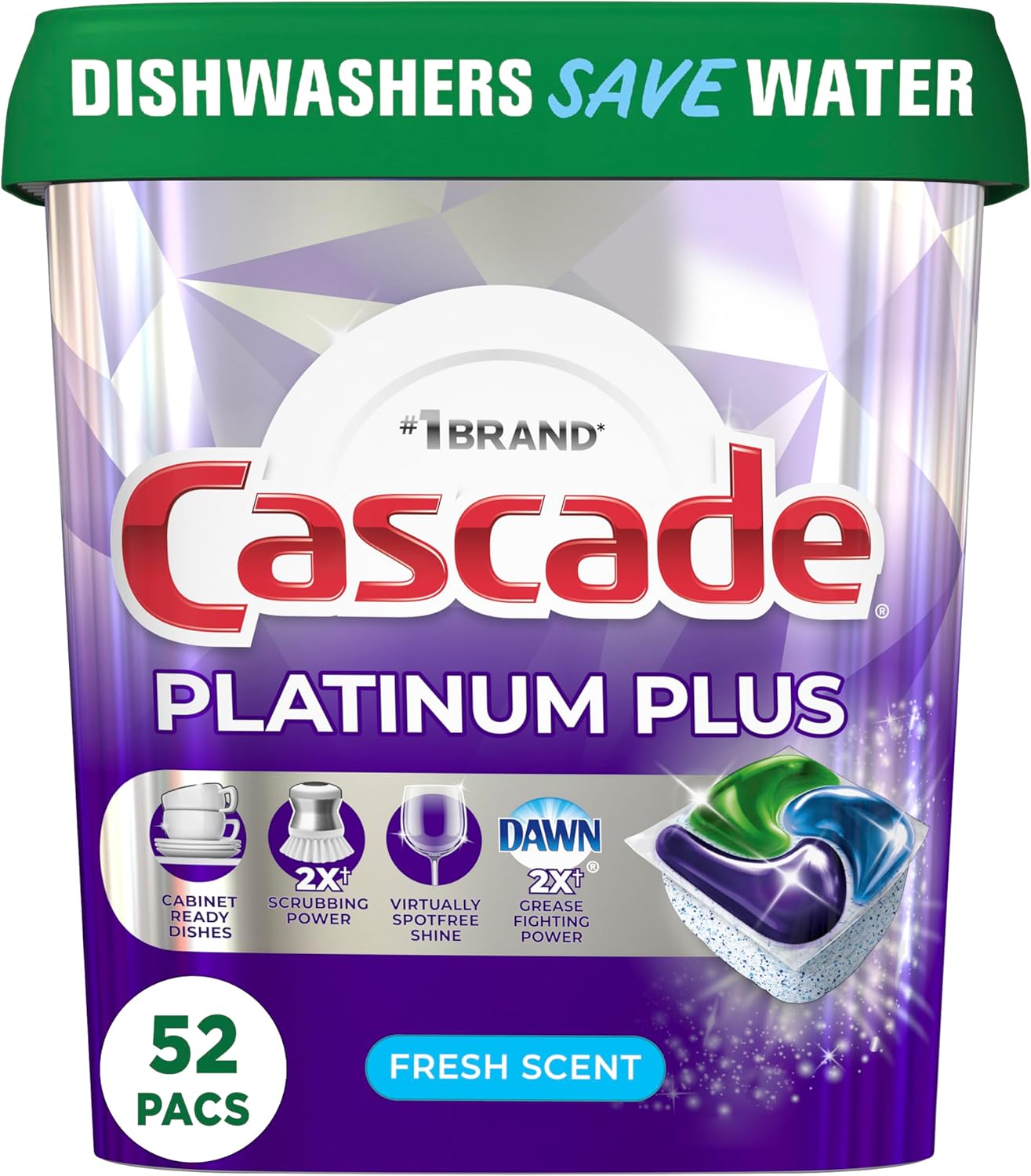 Cascade Platinum Plus ActionPacs Dishwasher Pods 62 Count Review