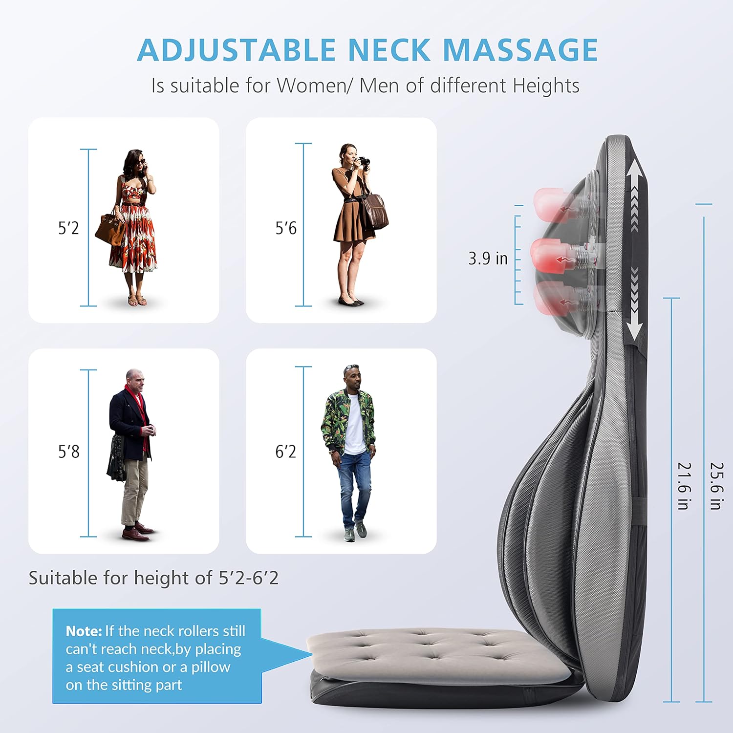 Comfier Shiatsu Neck and Back Massager with Heat - Key Specifications