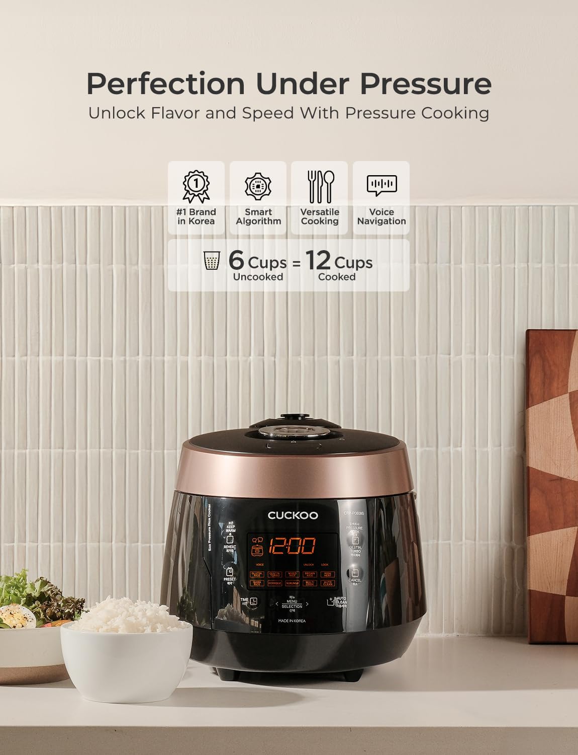 Cuckoo CRP-P0609S Electric Pressure Rice Cooker 6 Cup - Design and Build Quality