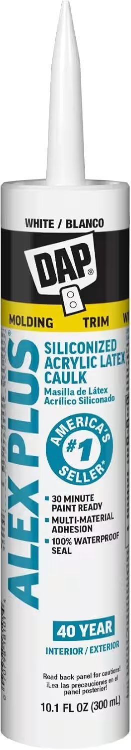 DAP Alex Plus Acrylic Latex Caulk Plus Silicone White 10.1oz Review