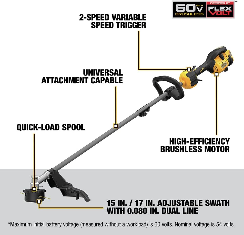 DEWALT DCST972B 60V Max String Trimmer Bare Tool - Design and Build Quality
