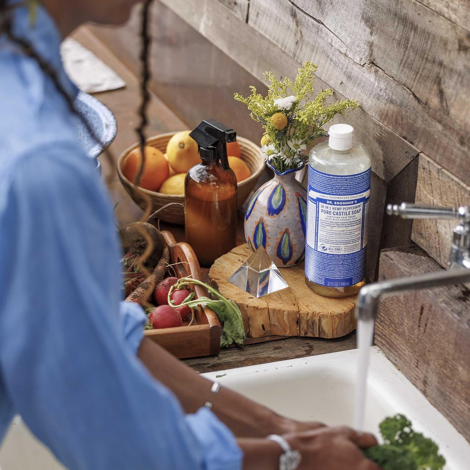 Dr. Bronner's Pure Castile Liquid Soap Peppermint 32oz - Key Specifications