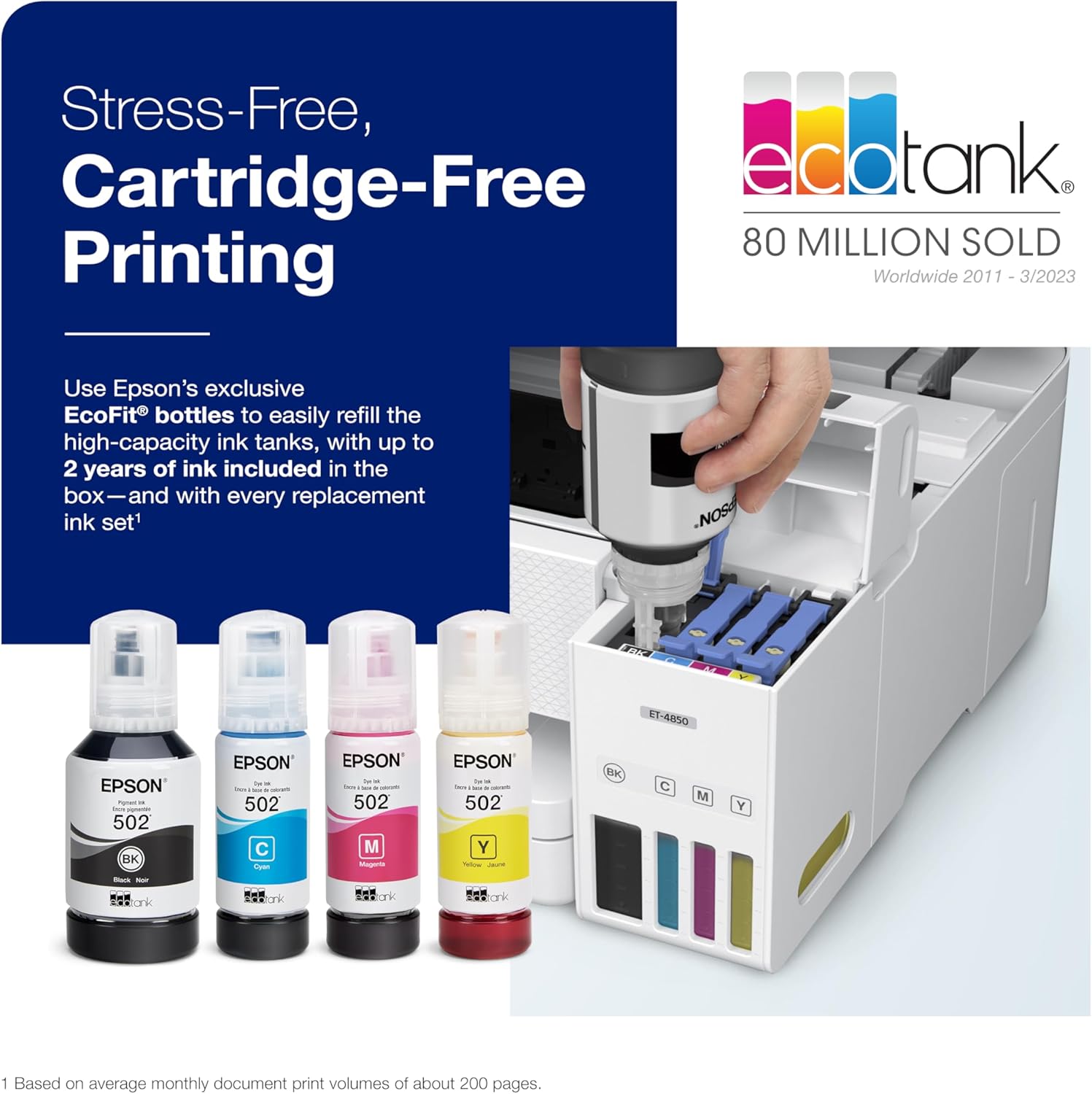 Epson EcoTank ET-4850 All-in-One Supertank Printer - Key Specifications