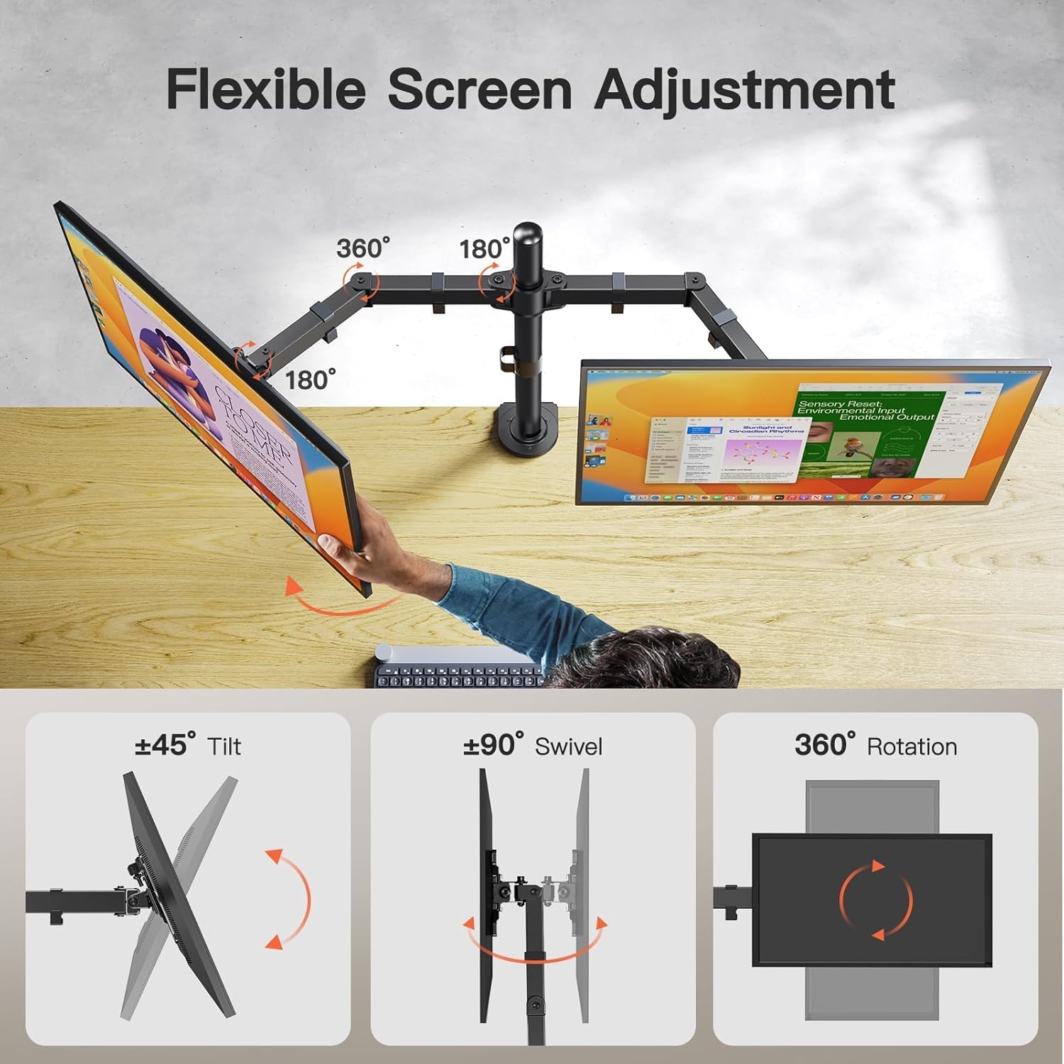 ErGear Dual Monitor Stand Mount Fits 13-34 Inch Screens - Performance Testing