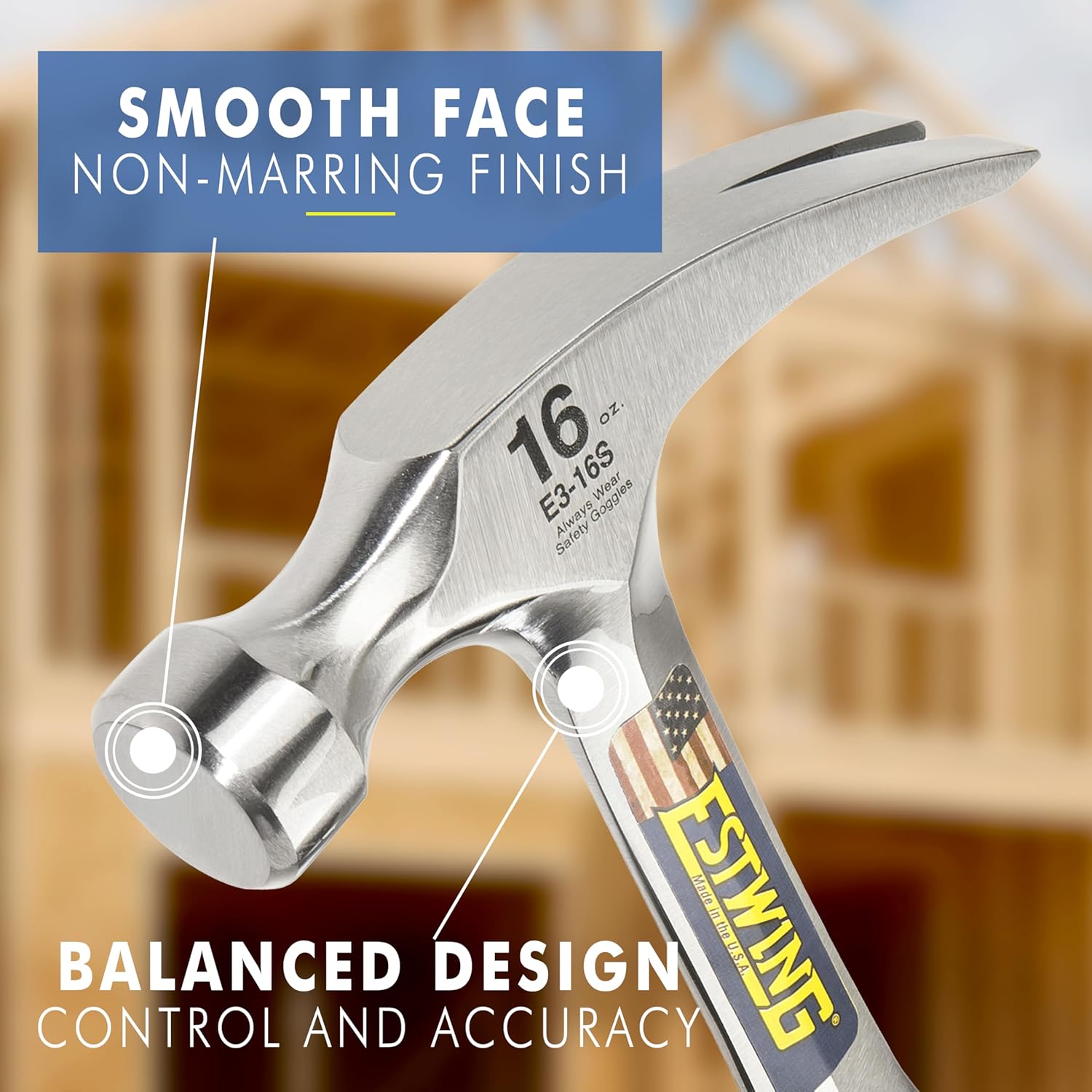 Estwing E3-16S 16 oz Straight Claw Hammer - Design and Build Quality