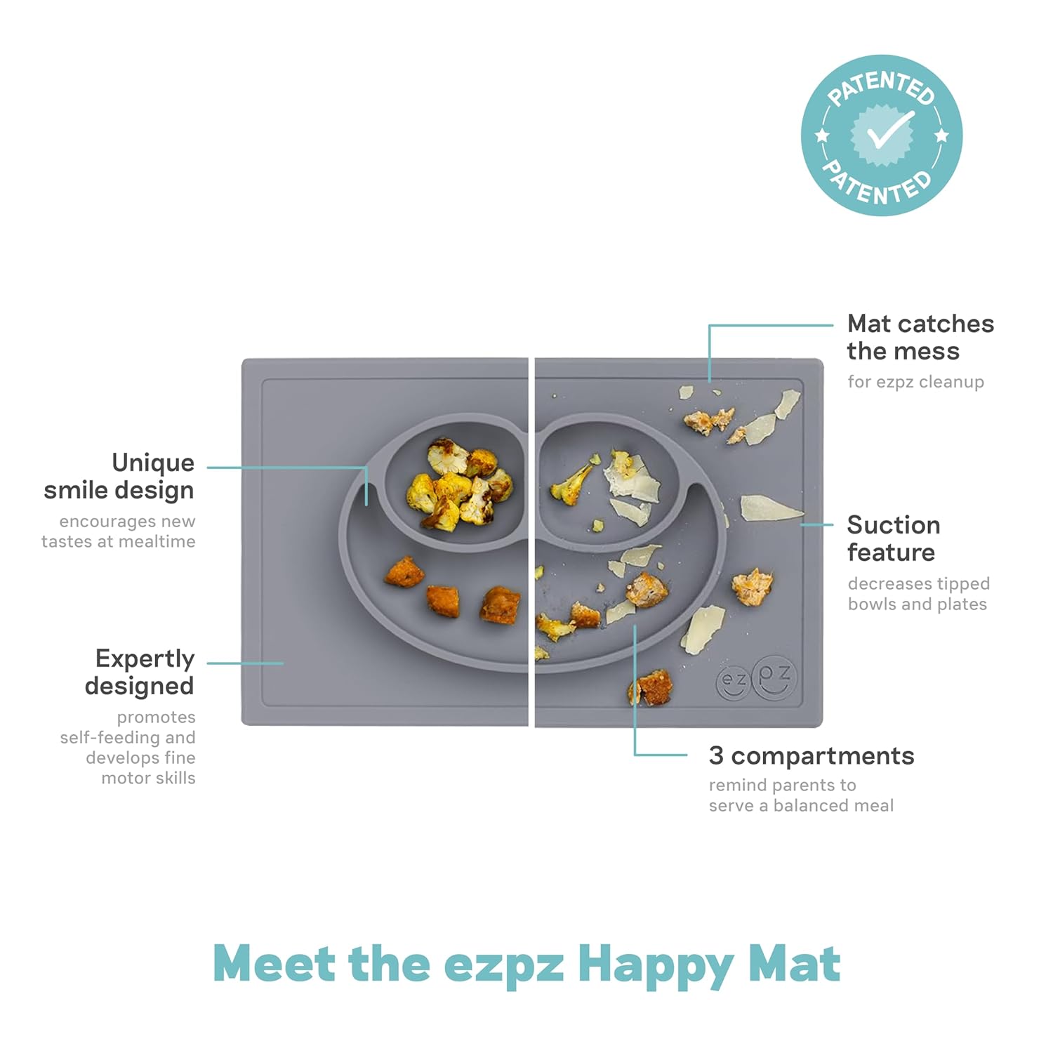 ezpz Happy Mat Silicone Suction Placemat for Babies - Key Specifications