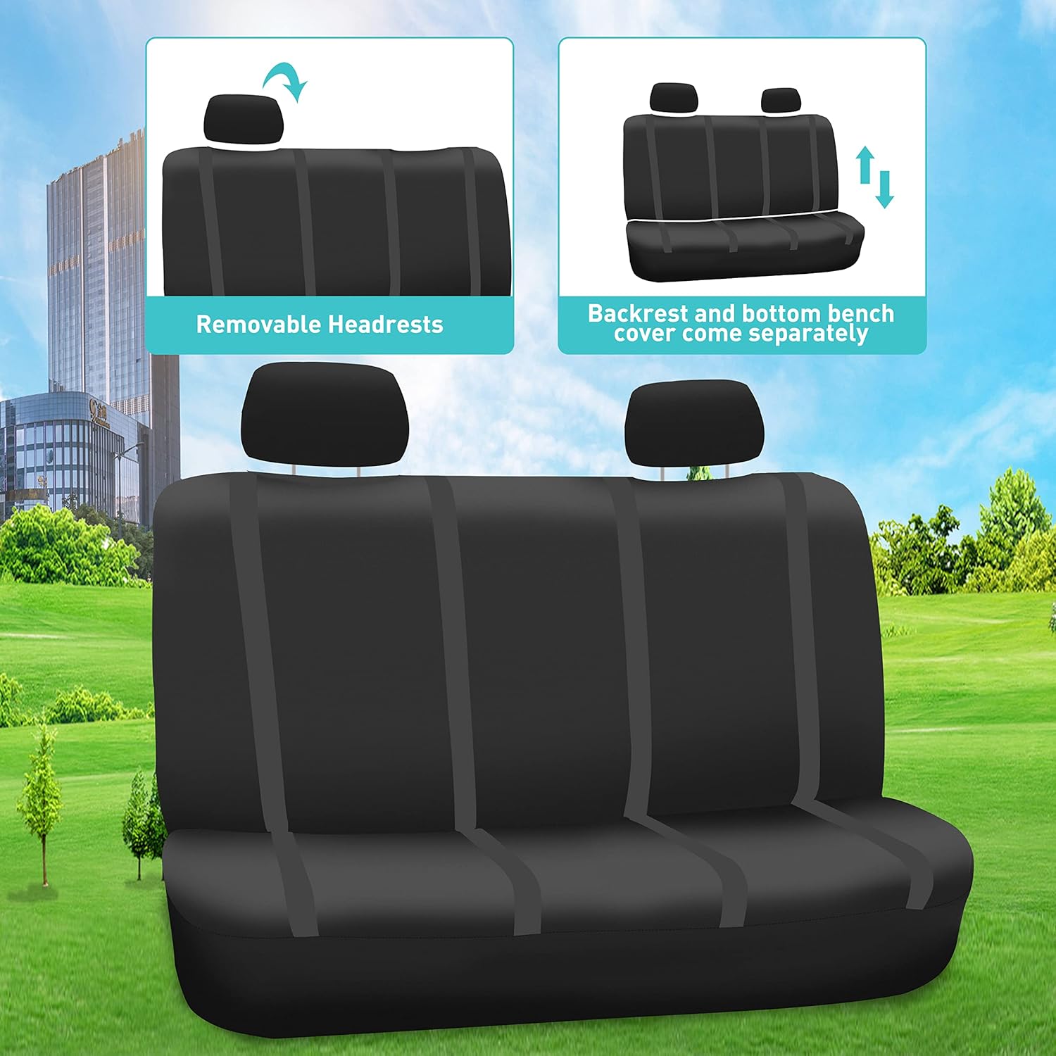 FH Group Universal Fit Full Set Flat Cloth Car Seat Covers - Performance Testing