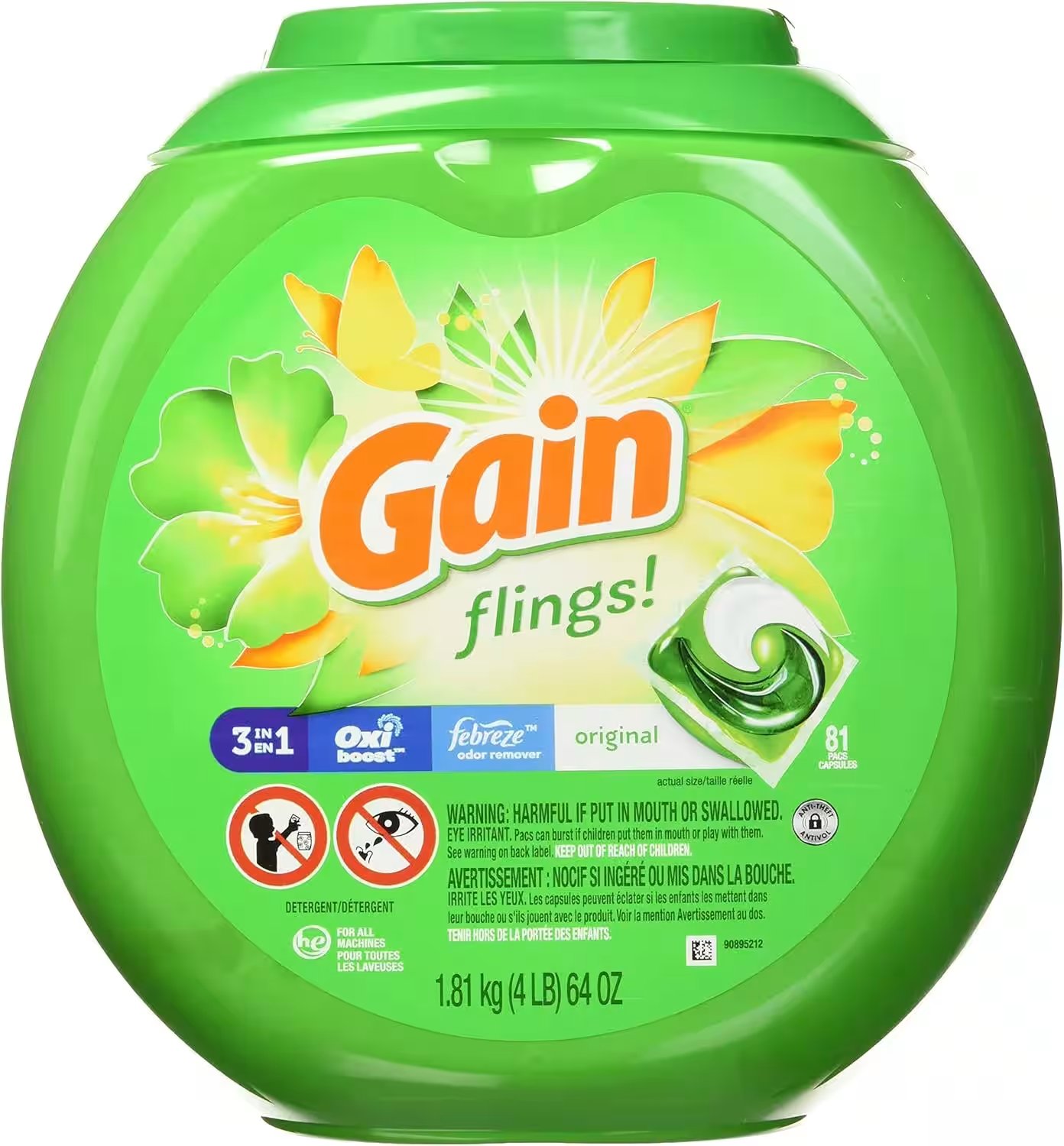 Gain Flings Laundry Detergent Pacs Original 81 Count Review