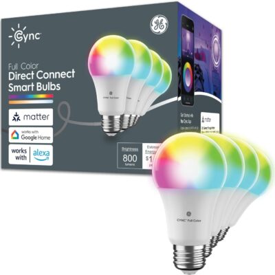 GE CYNC Smart LED Light Bulbs Color Changing A19 4 Pack Review: We Tested the Amazon Bestseller So You Don't Have To - Product Image