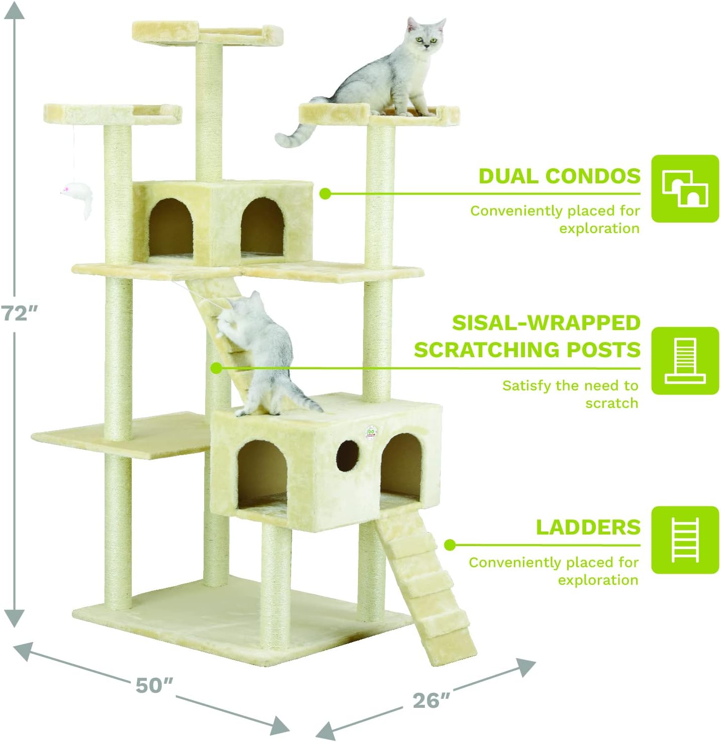 Go Pet Club 72 Inch Cat Tree Beige - Real-World Performance