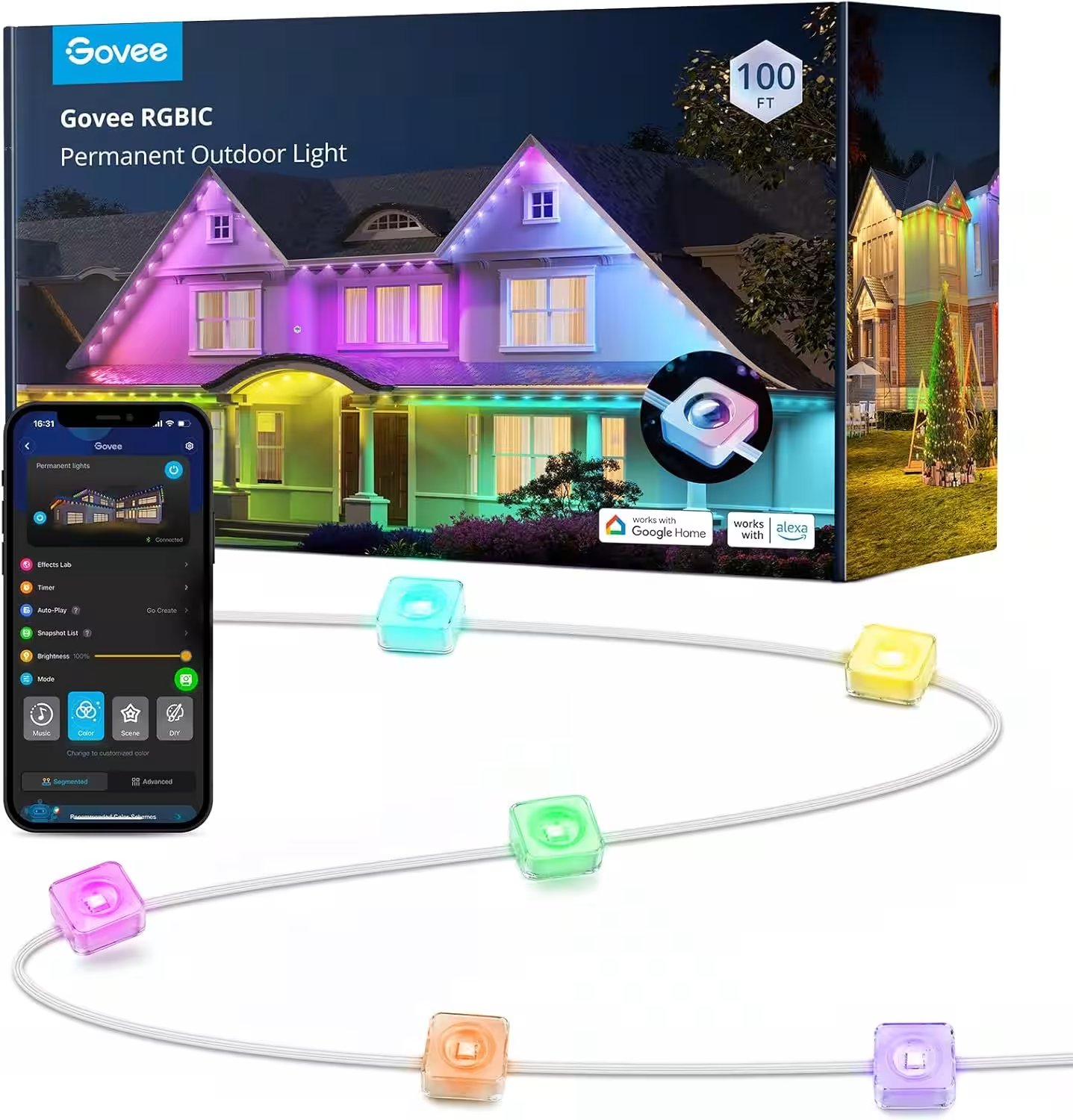 Govee Permanent Outdoor Lights 100ft RGBIC WiFi Review