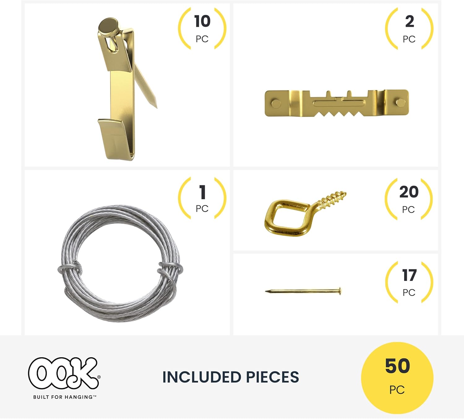 Hillman Anchor Wire Picture Hanging Kit 50 Piece - Key Specifications