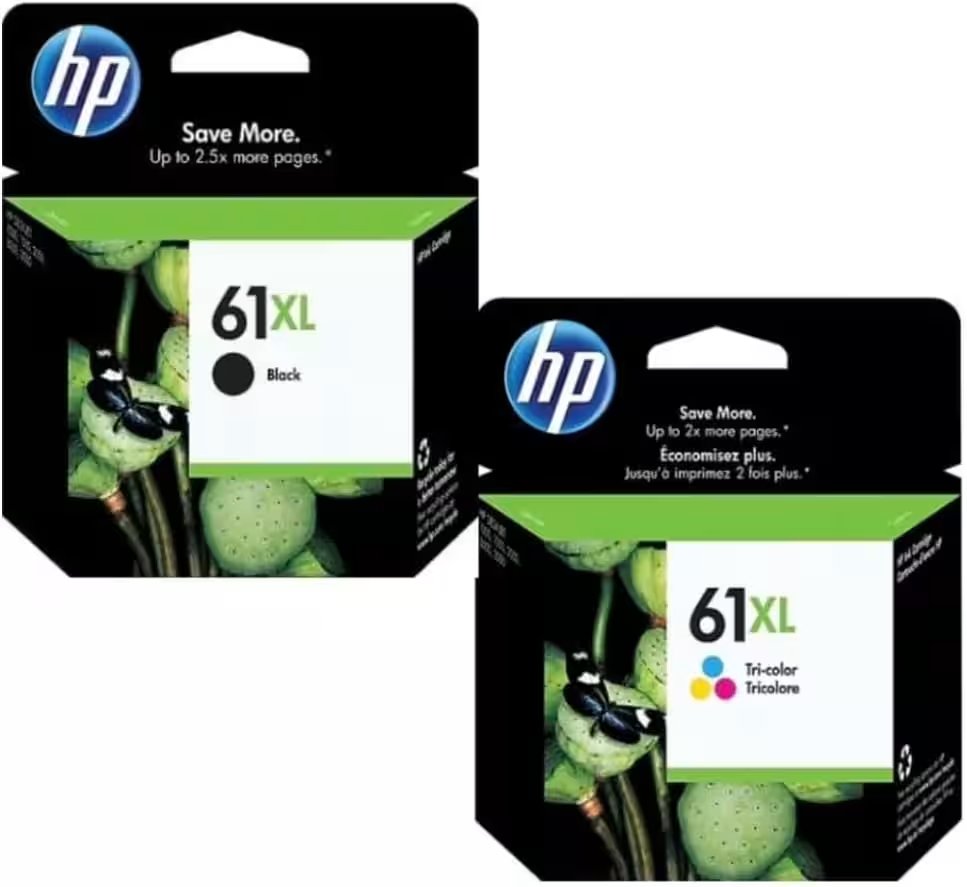HP 61 Black & Tri-Color Original Ink Cartridges (2-Pack) Review — The Amazon Favorite With 120,000+ Ratings Put to the Test - Product Image