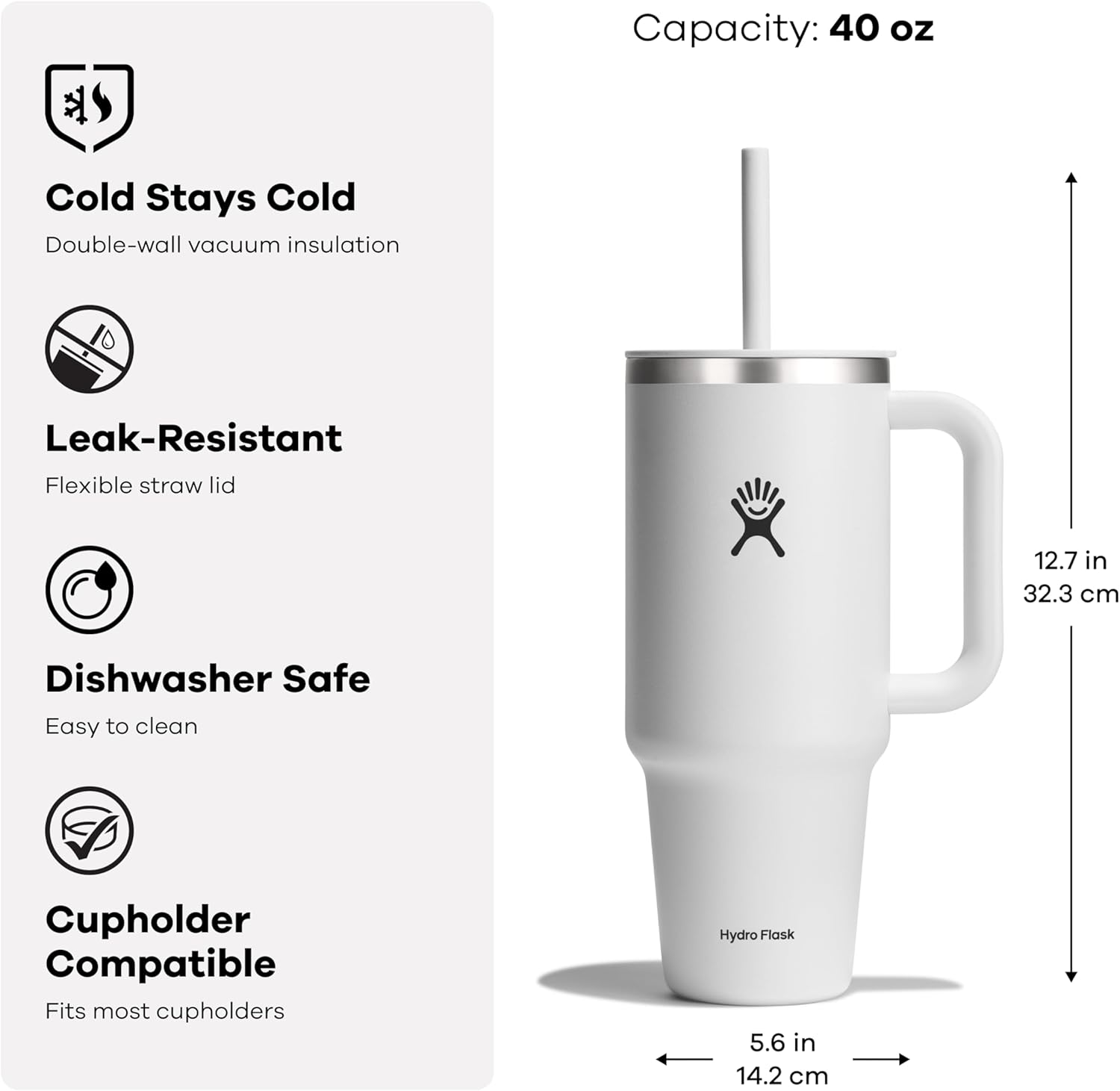 Hydro Flask All Around Travel Tumbler 40oz - Key Specifications