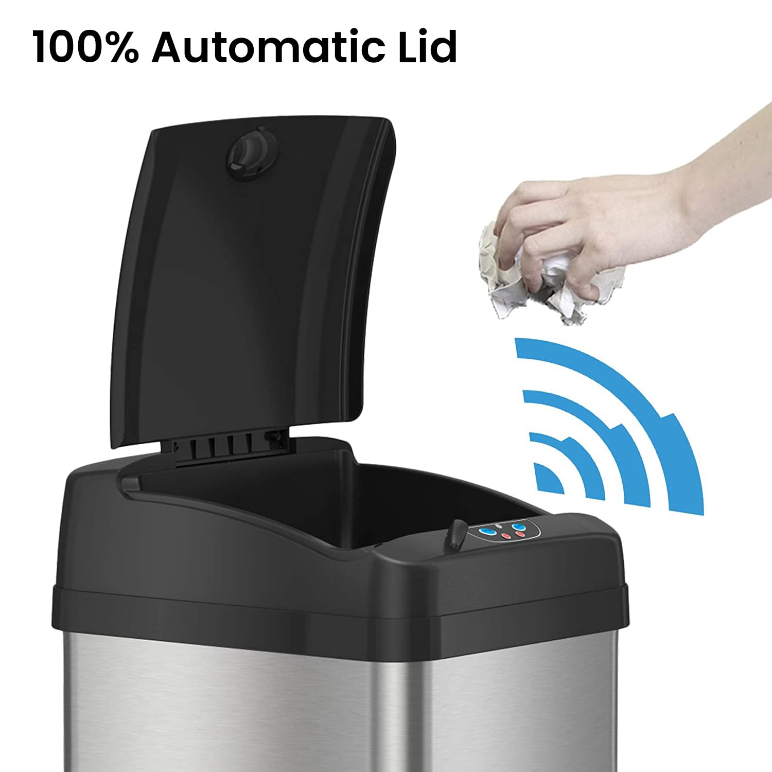 iTouchless 13 Gallon Automatic Trash Can Stainless - Key Specifications