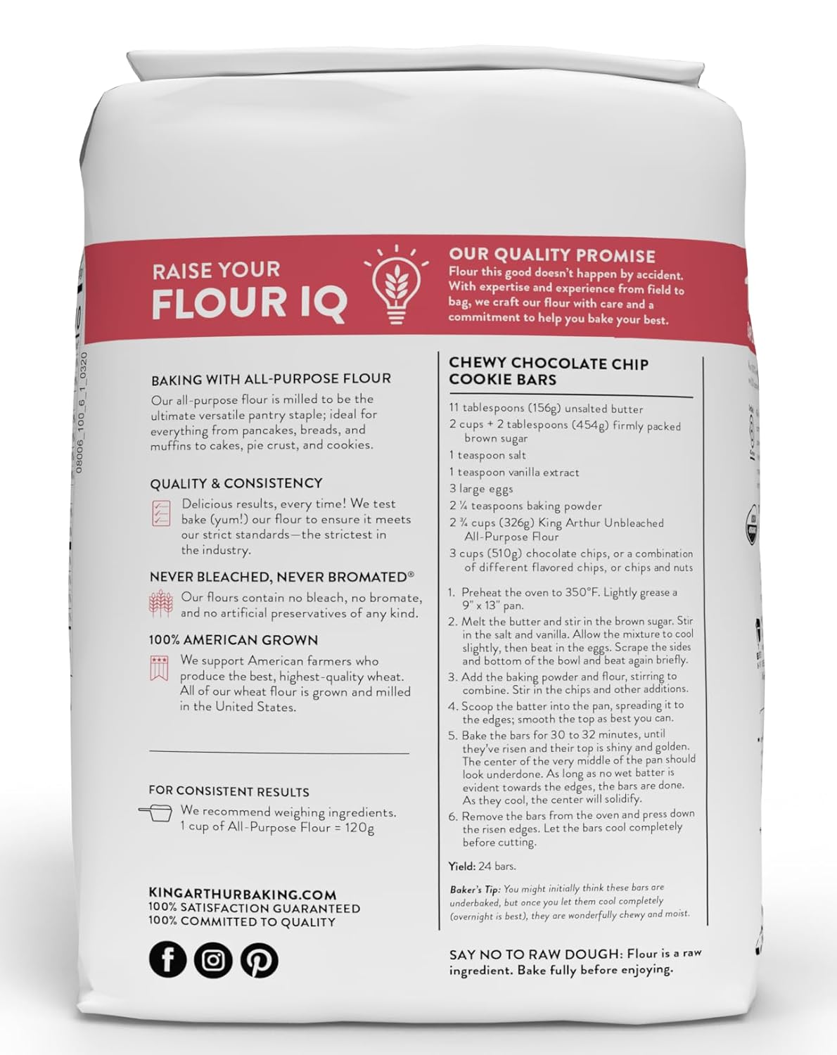 King Arthur Organic All Purpose Flour 5 Lbs - Key Specifications
