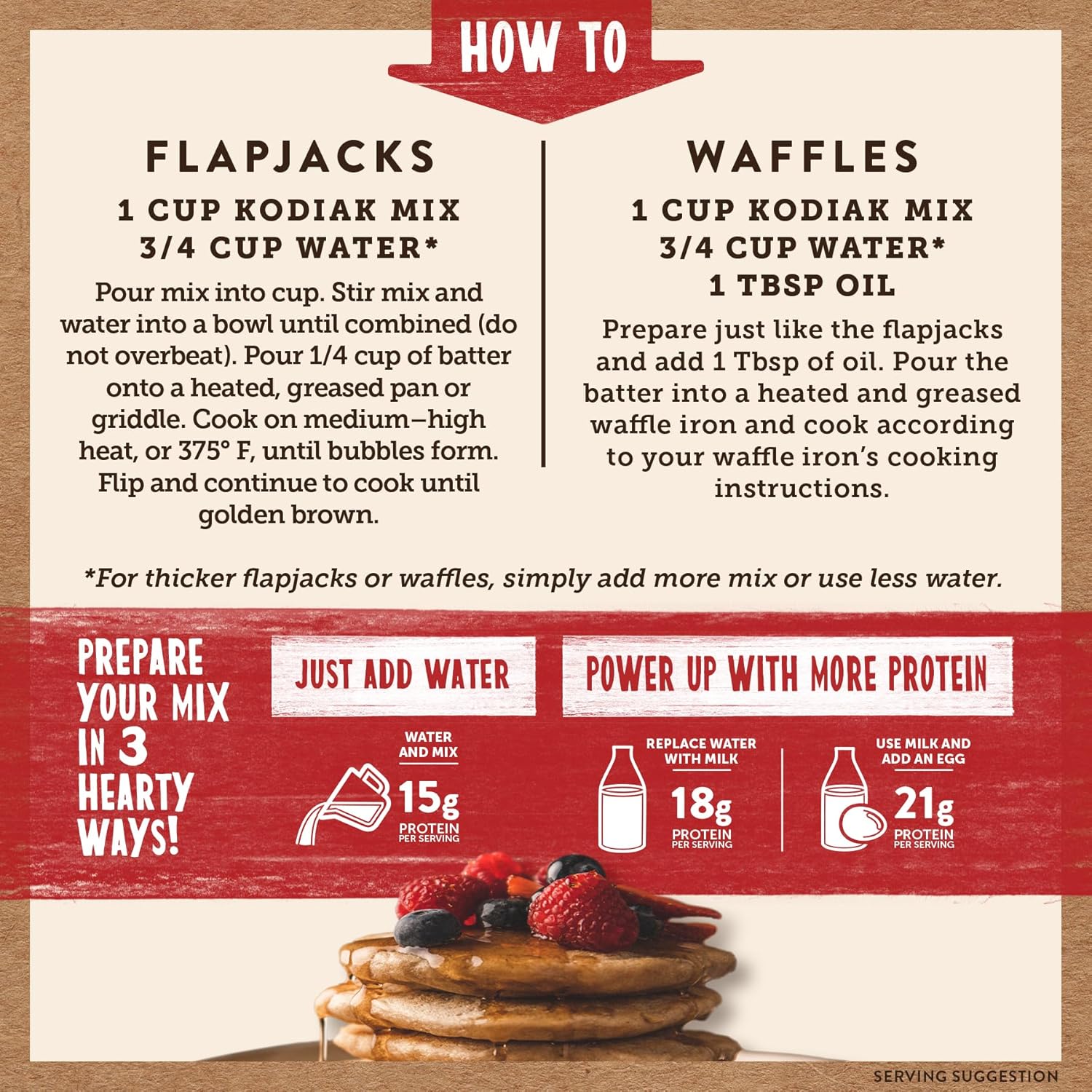 Kodiak Cakes Power Cakes Flapjack Waffle Mix 20oz - Key Specifications