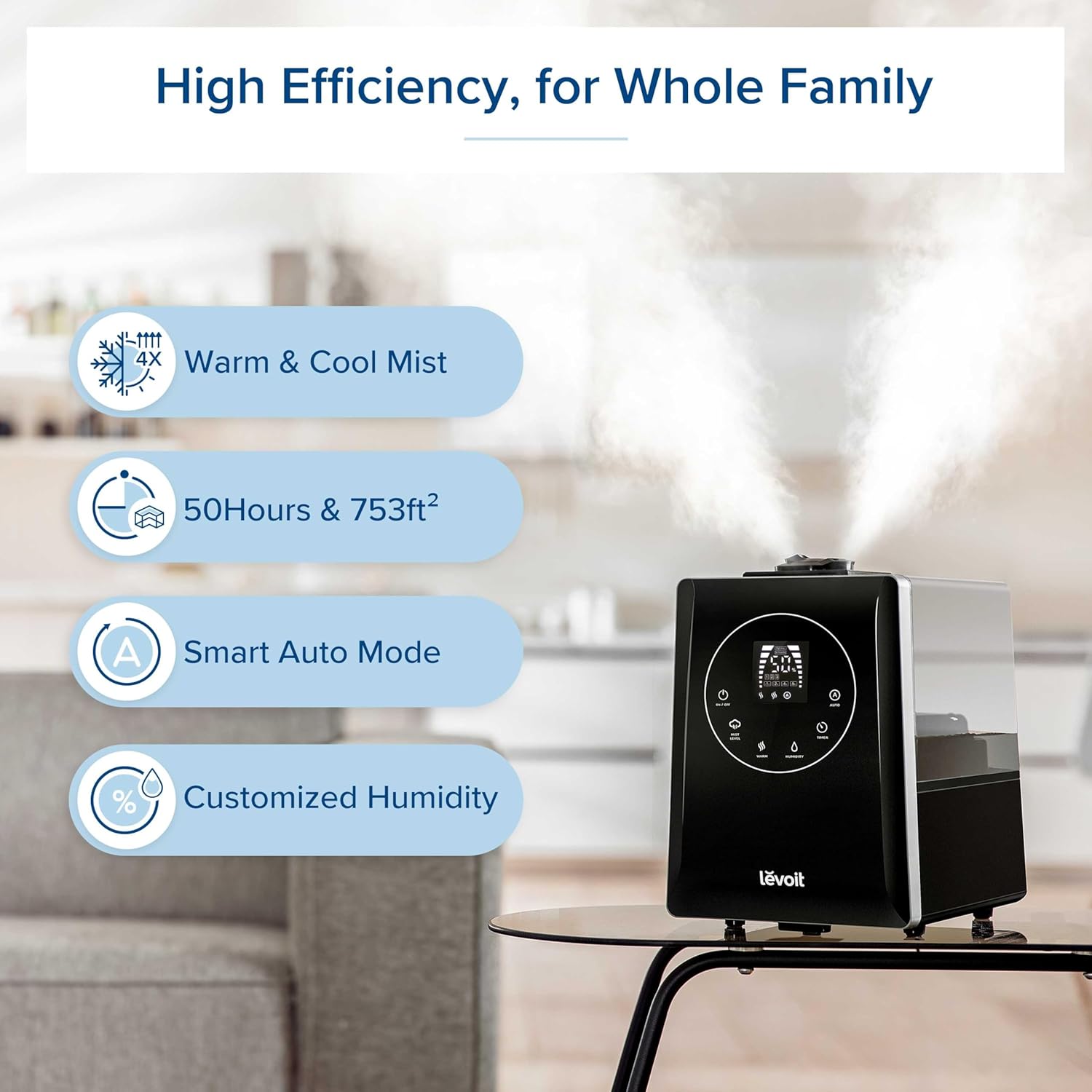 Levoit LV600S Smart Hybrid Ultrasonic Humidifier 6L - Key Specifications