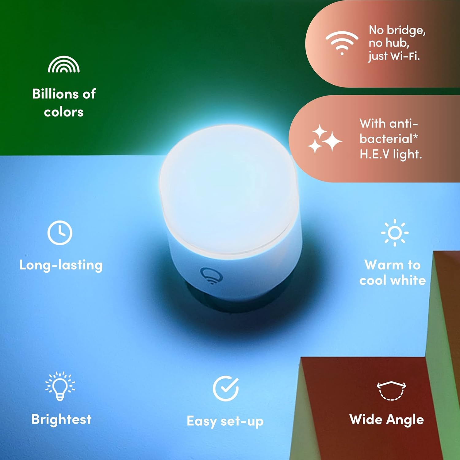 LIFX Clean A19 1100 Lumen Smart Bulb WiFi - Key Specifications