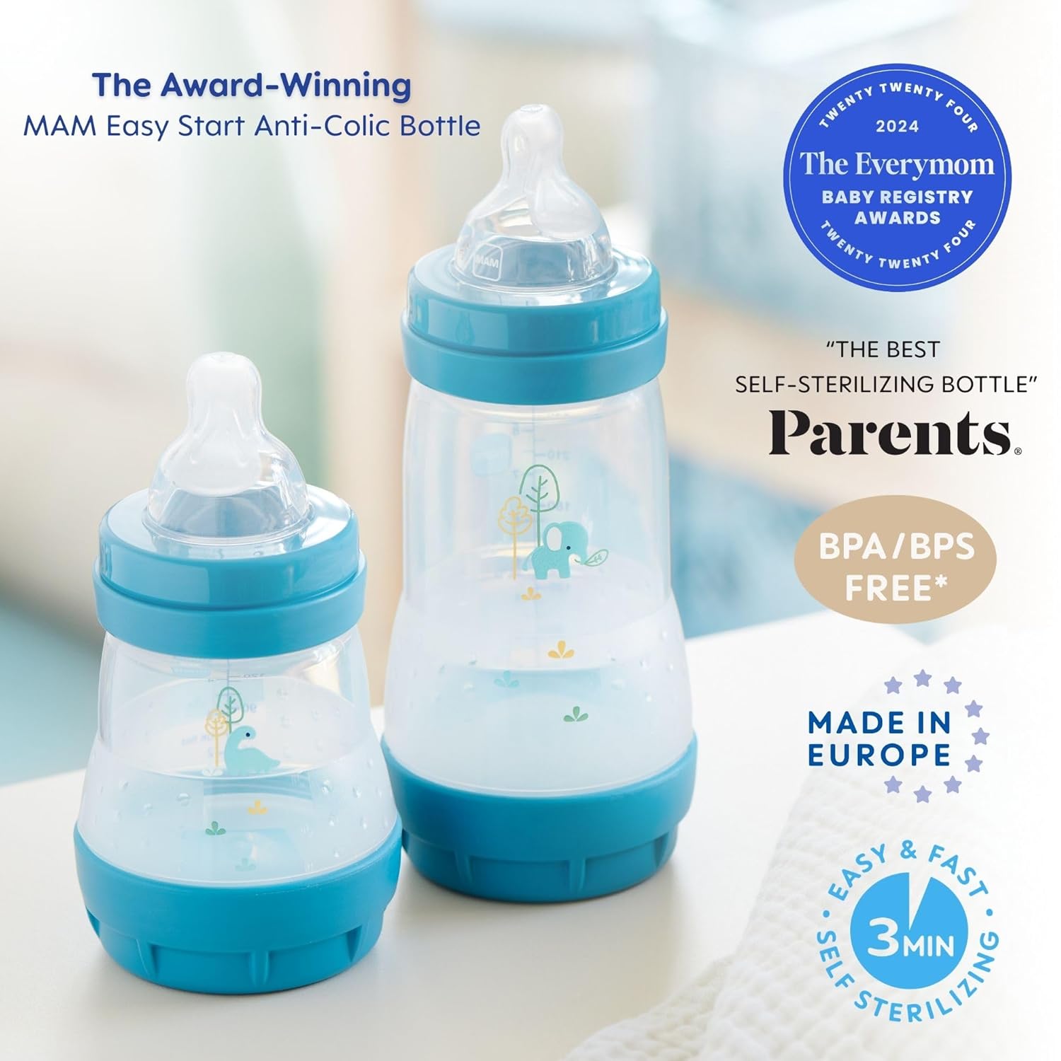 MAM Easy Start Anti-Colic Bottle 5oz 3 Pack - Key Specifications