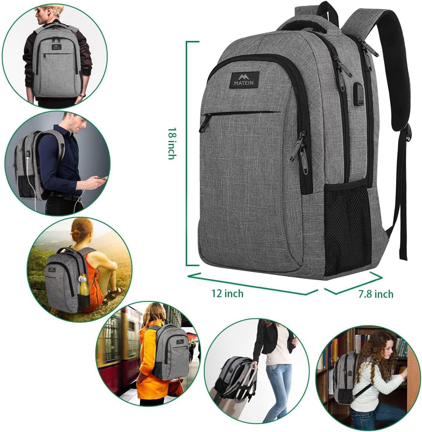 MATEIN Travel Laptop Backpack with USB Charging Port - Real-World Performance