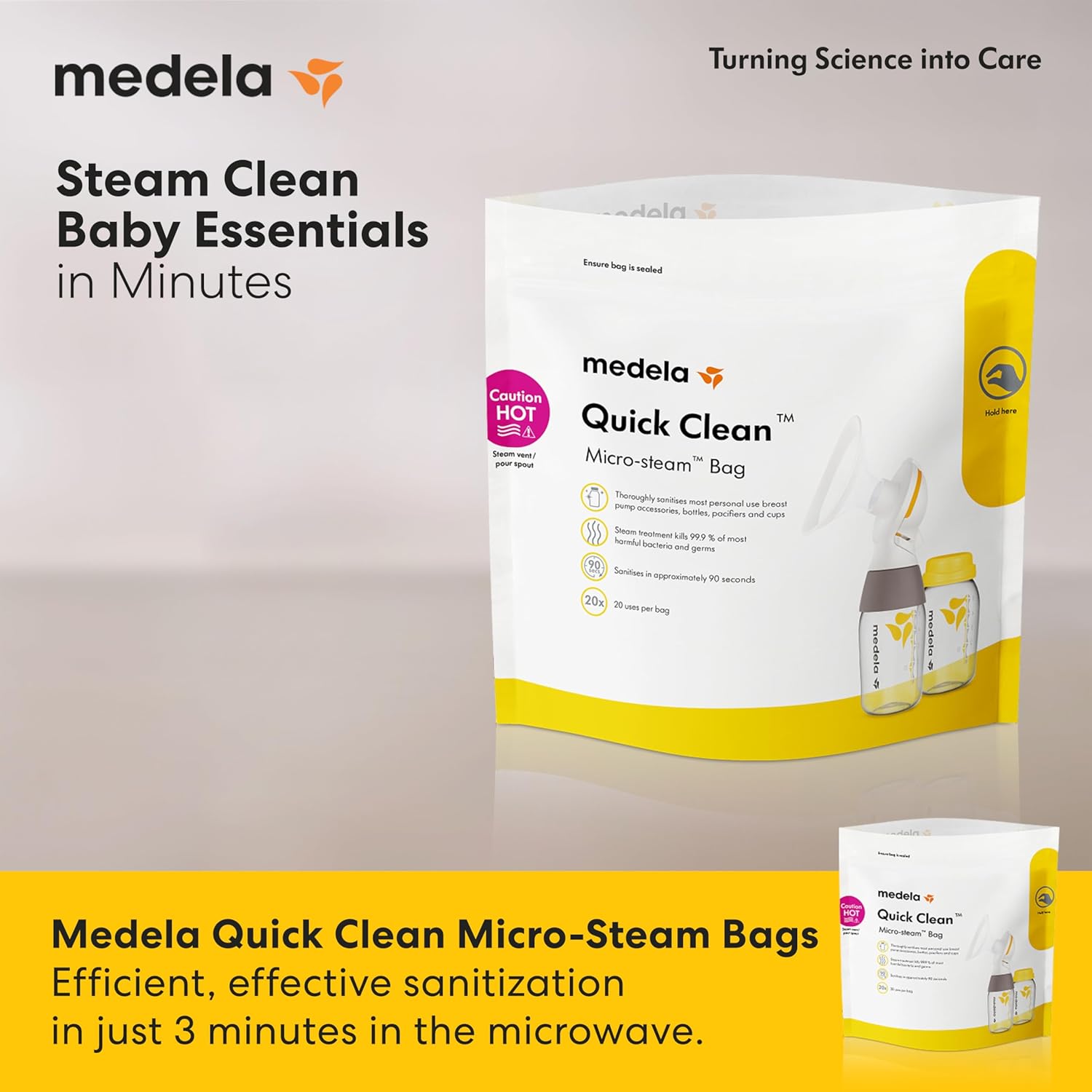 Medela Quick Clean Micro-Steam Bags 12 Pack - Key Specifications