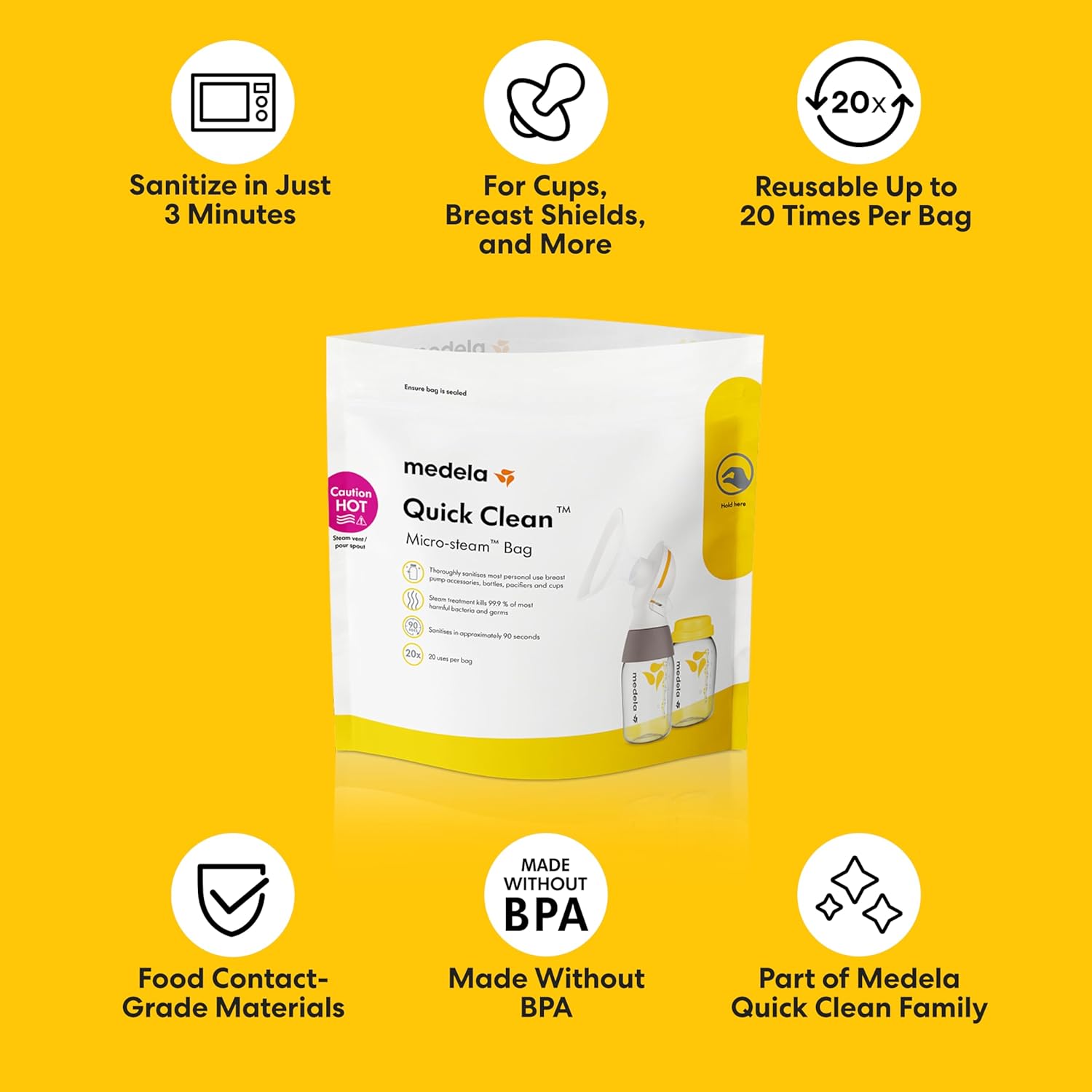 Medela Quick Clean Micro-Steam Bags 12 Pack - Design and Build Quality