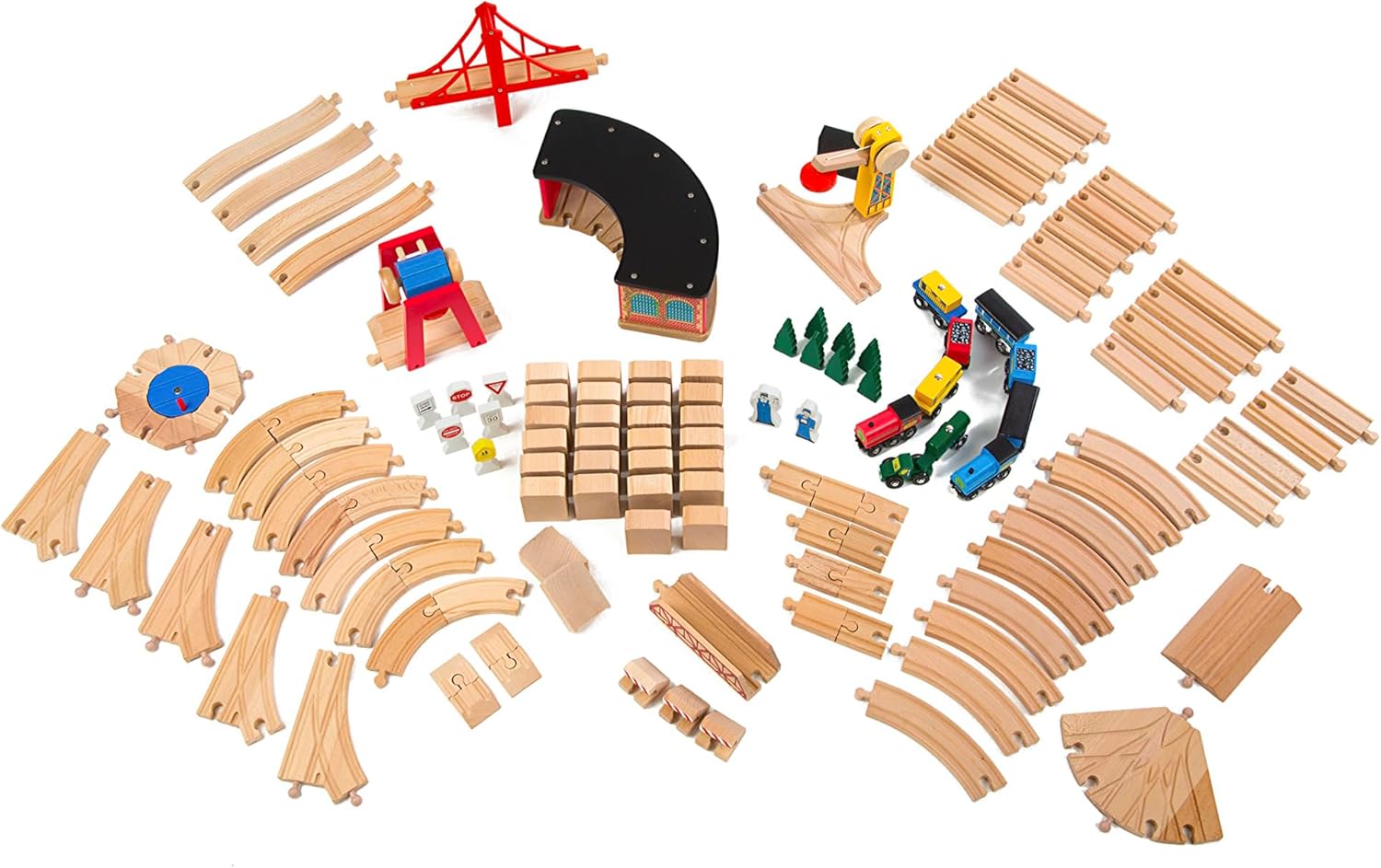 Melissa and Doug Deluxe Wooden Railway Set 130 Pieces - Real-World Performance