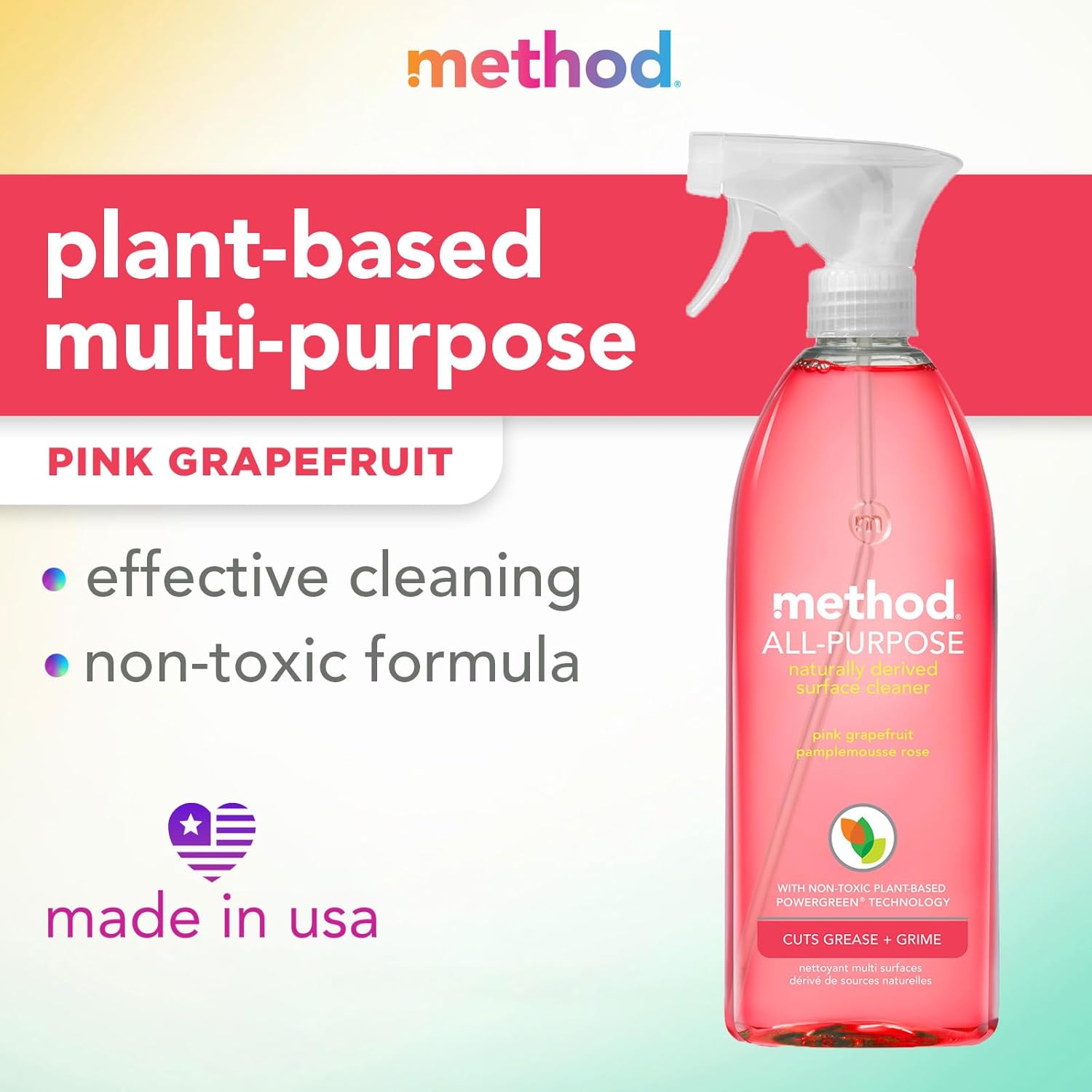 Method All-Purpose Cleaner Pink Grapefruit 28oz - Key Specifications
