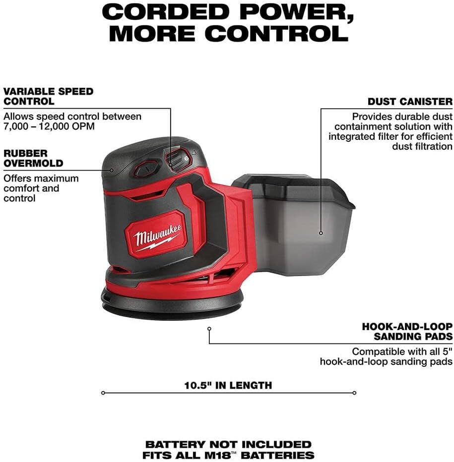 Milwaukee 2648-20 M18 Random Orbit Sander - Performance Testing