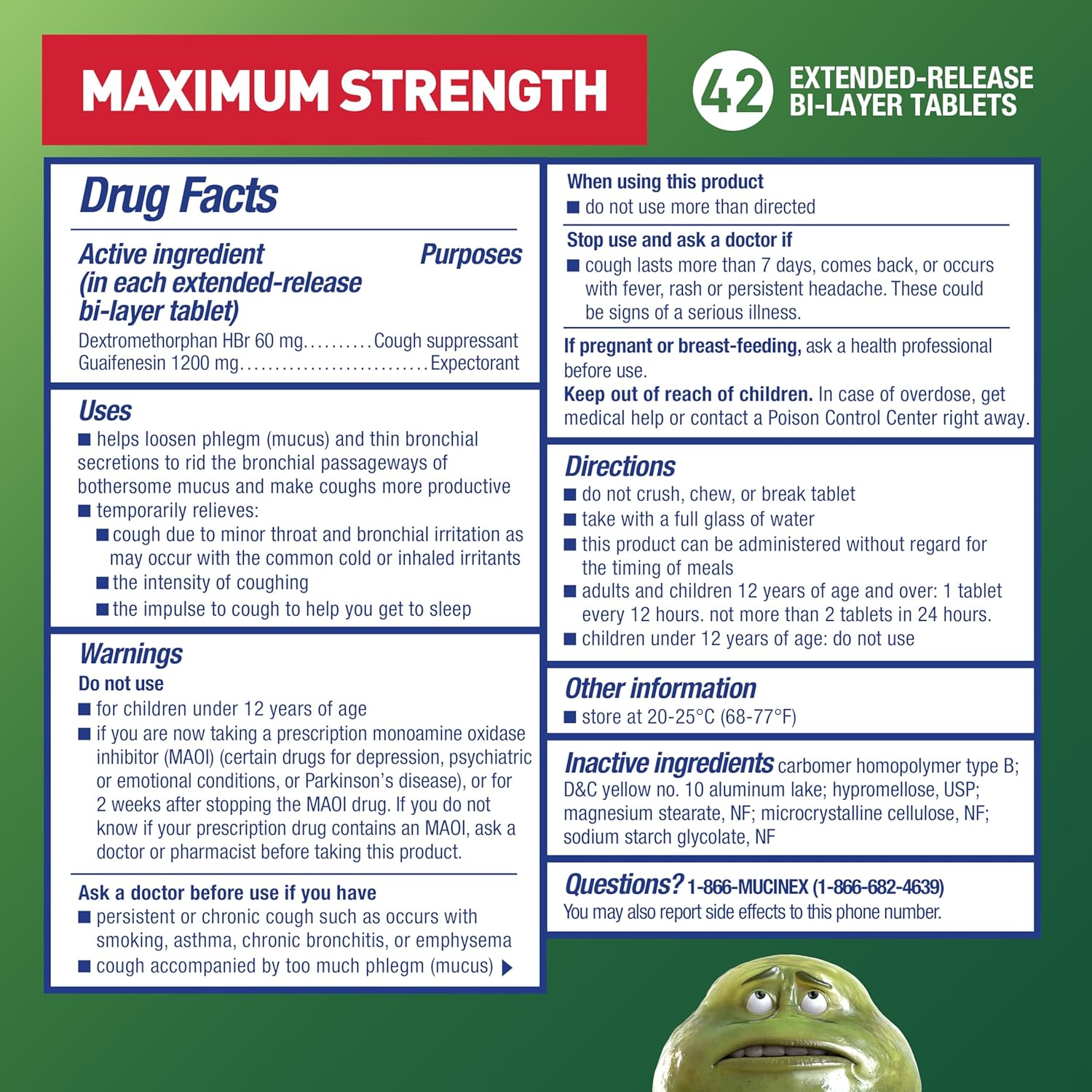 Mucinex DM Maximum Strength 12 Hour Tablets 42 Count - Key Specifications