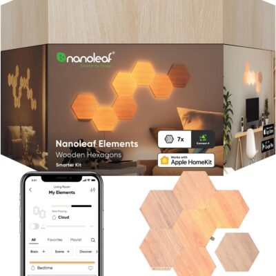 Nanoleaf Elements Wood Look Hexagons Smarter Kit 7 Review — The Amazon Favorite With 12,000+ Ratings Put to the Test - Product Image