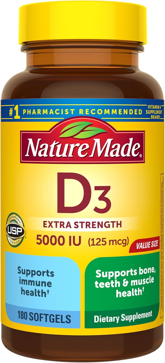 Nature Made Extra Strength Vitamin D3 5000 IU 180 Softgels Review
