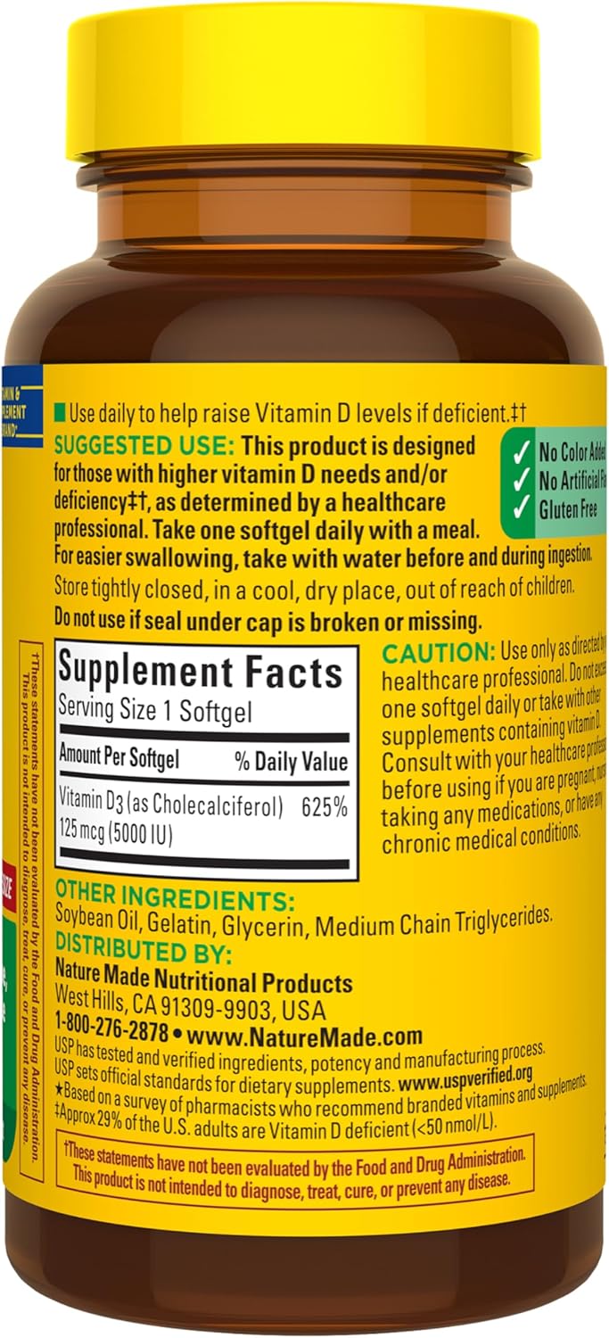 Nature Made Extra Strength Vitamin D3 5000 IU 180 Softgels - Final Verdict