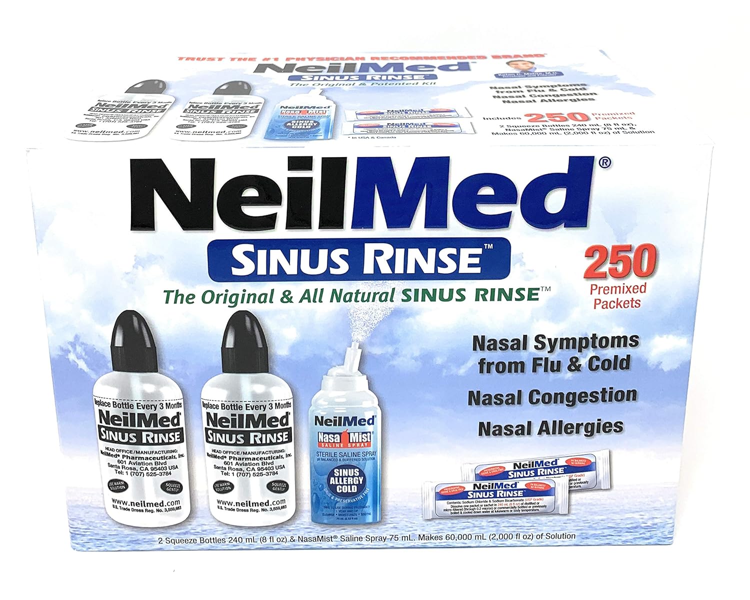 NeilMed Sinus Rinse Complete Saline Kit 50 Packets Review