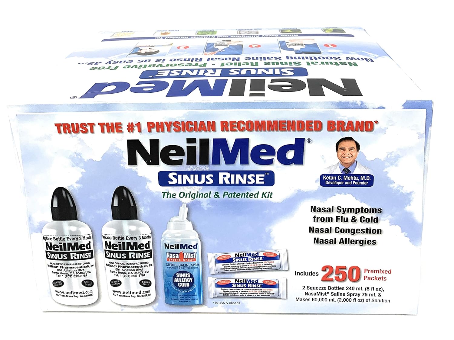 NeilMed Sinus Rinse Complete Saline Kit 50 Packets - Key Specifications