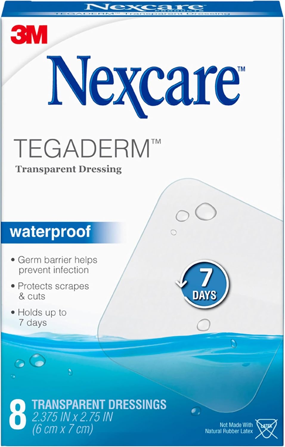 Nexcare Tegaderm Waterproof Transparent Dressing 8 Count - Key Specifications