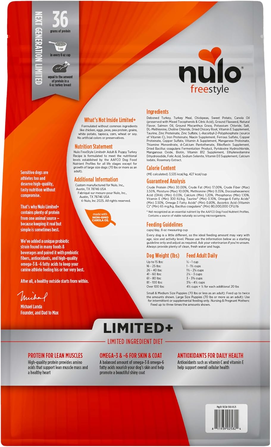 Nulo Freestyle Grain Free Turkey Sweet Potato Dog 24 Lbs - Design and Build Quality